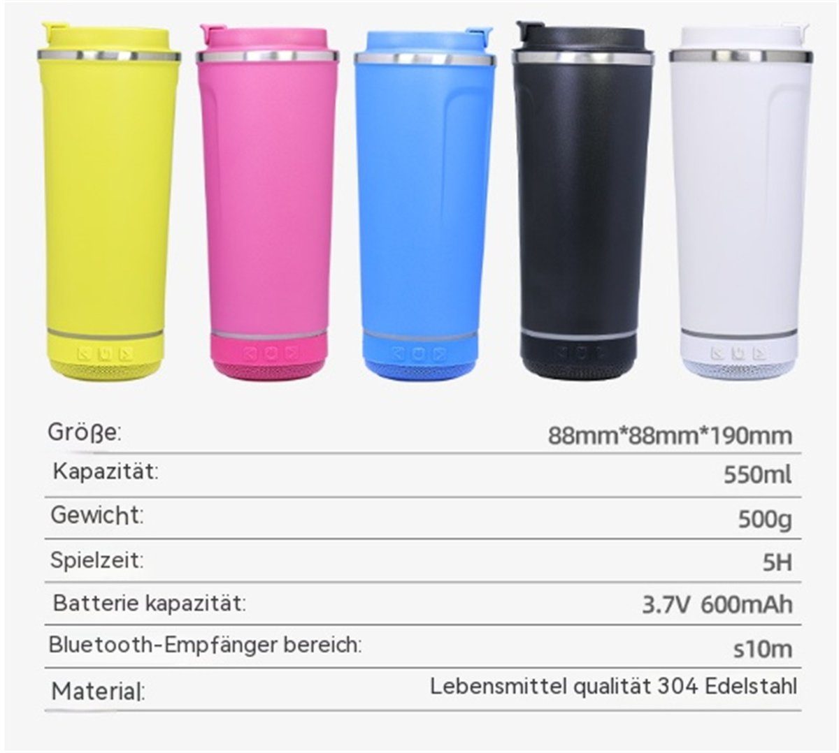 Tragbare Bluetooth-Lautsprecher Wasserbecher-Bluetooth-Lautsprecher-All-in-One-Maschine carefully selected Schwarz