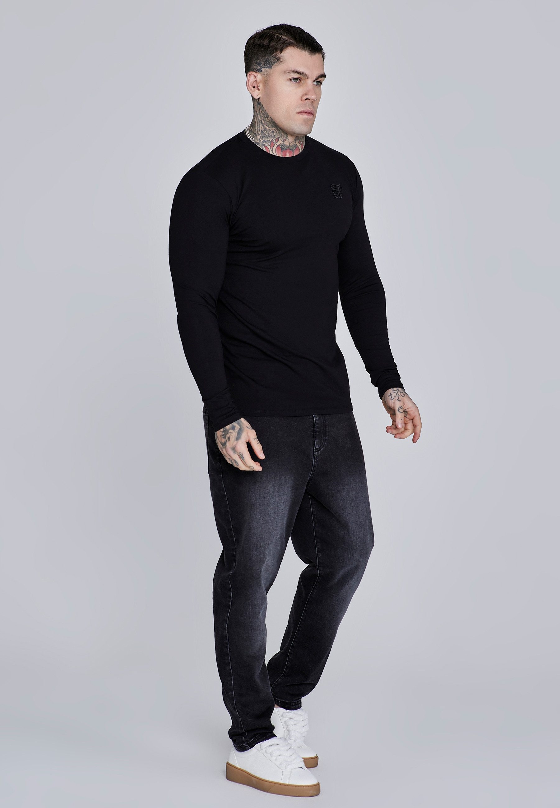 Siksilk Langarmshirt SikSilk Herren Essentials LS T-Shirt – Bild 4 von 5