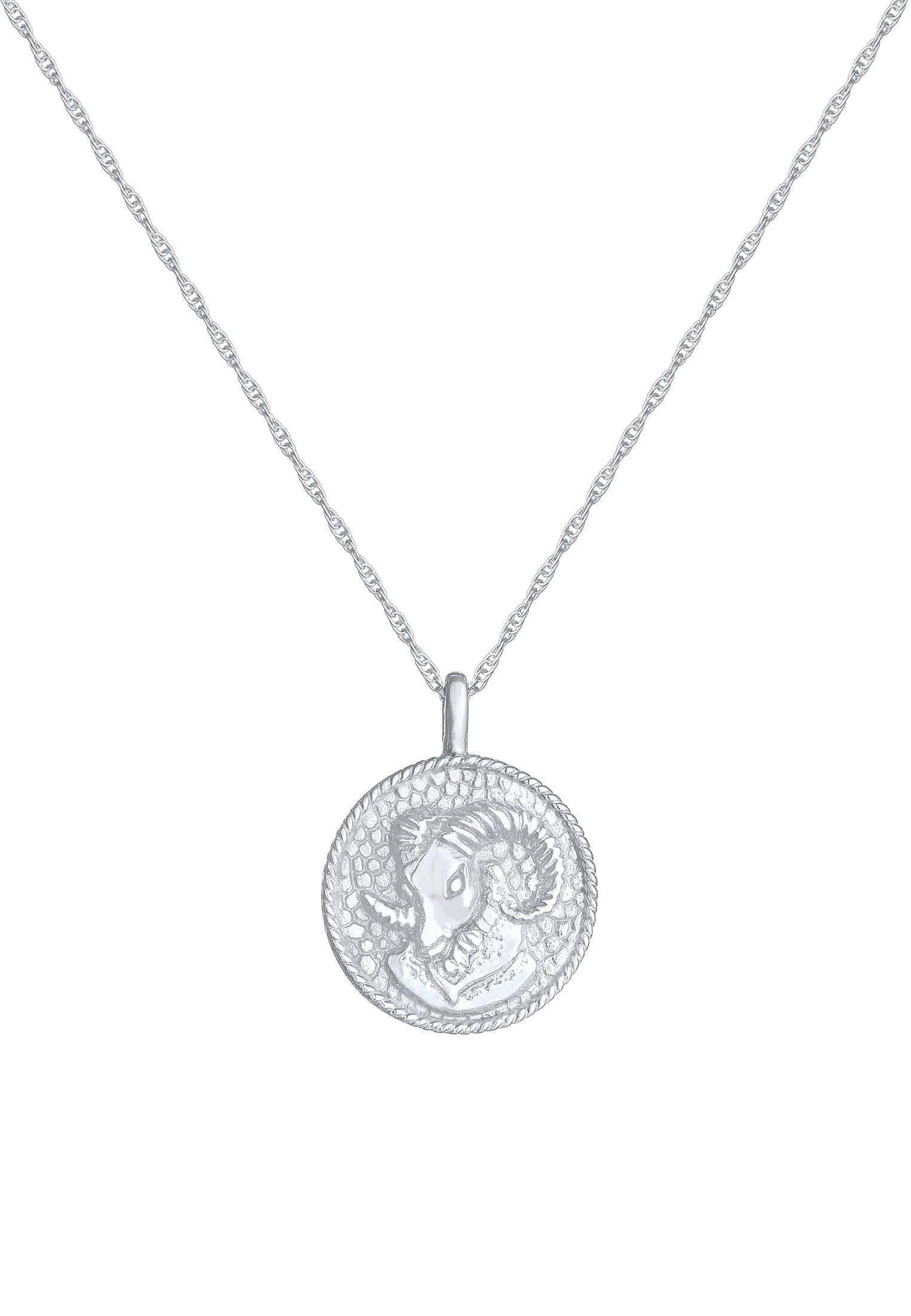 Silber Anhänger 925 mit Sternzeichen Kette Elli Widder Astro Antik Münze