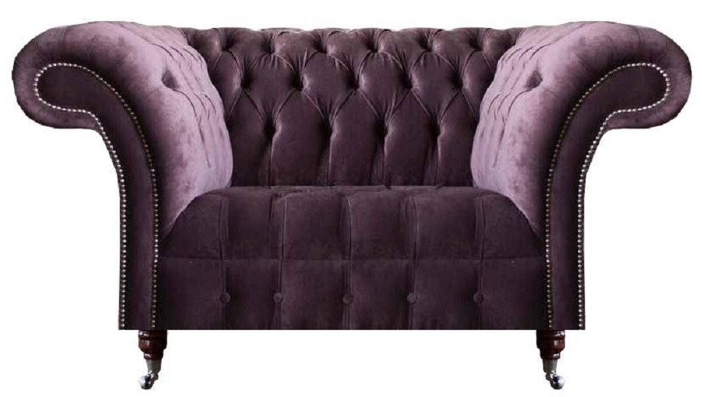 Xlmoebel Chesterfield-Sessel Lila Chesterfield Couch aus Textil im klassischen Design (Sofa 2 Sitzer), Hergestellt in Europa