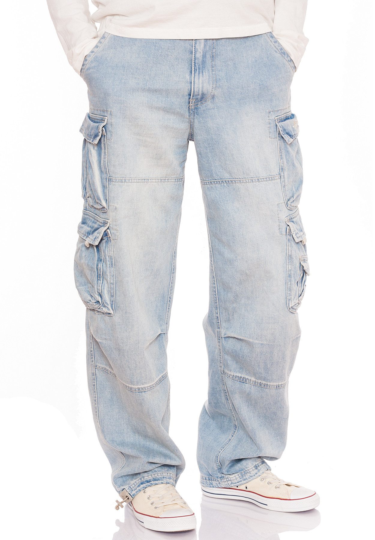 Pantaloni Uomo Taglio Relaxed Pantaloni Cargo JET LAG Modello 007 Per