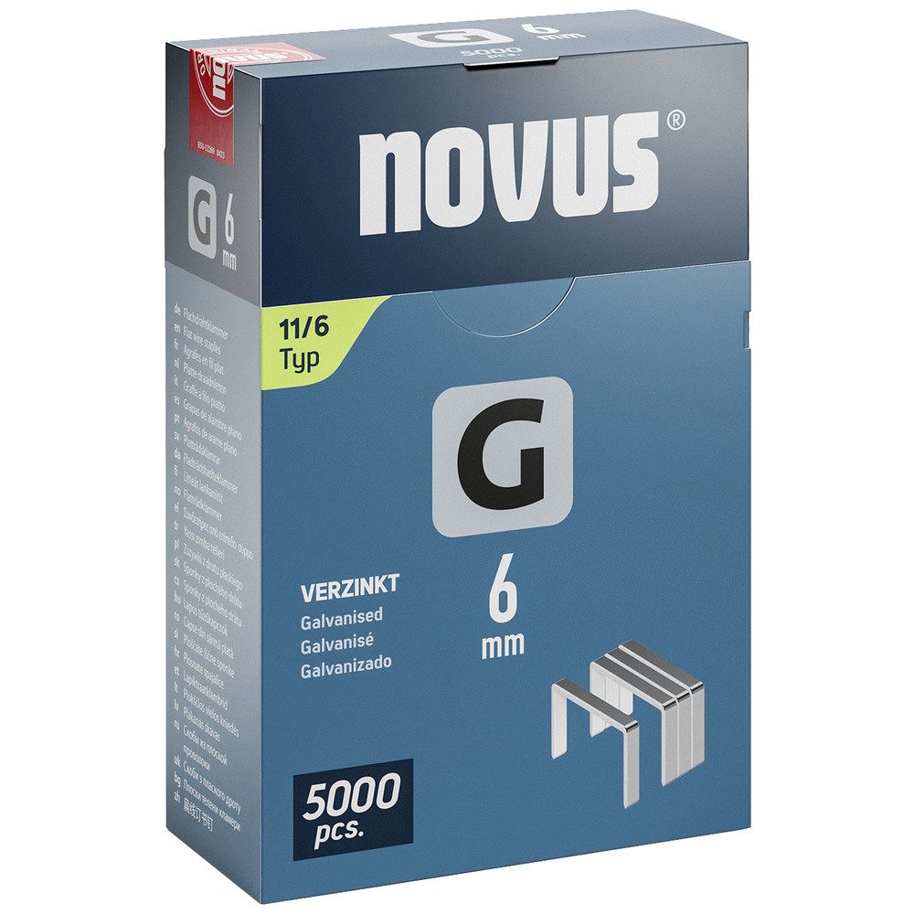 NOVUS Tackerklammer Novus Tools 042-0765 Flachdrahtklammern Typ 11 5000 St. Abmessungen (L