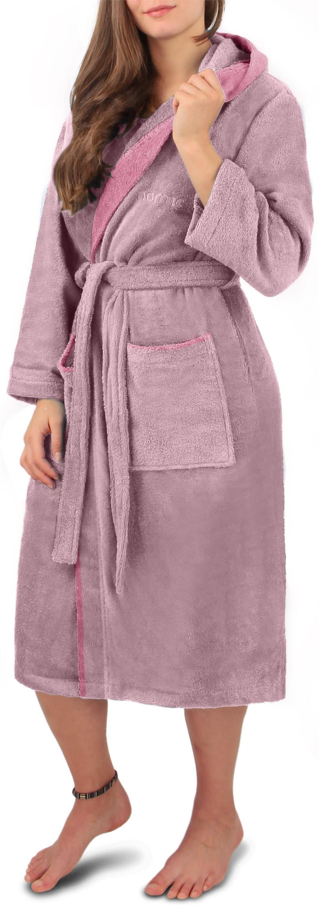 normani Damenbademantel Damen Wellness-Bademantel aus 100% Baumwolle, 122, günstig online kaufen