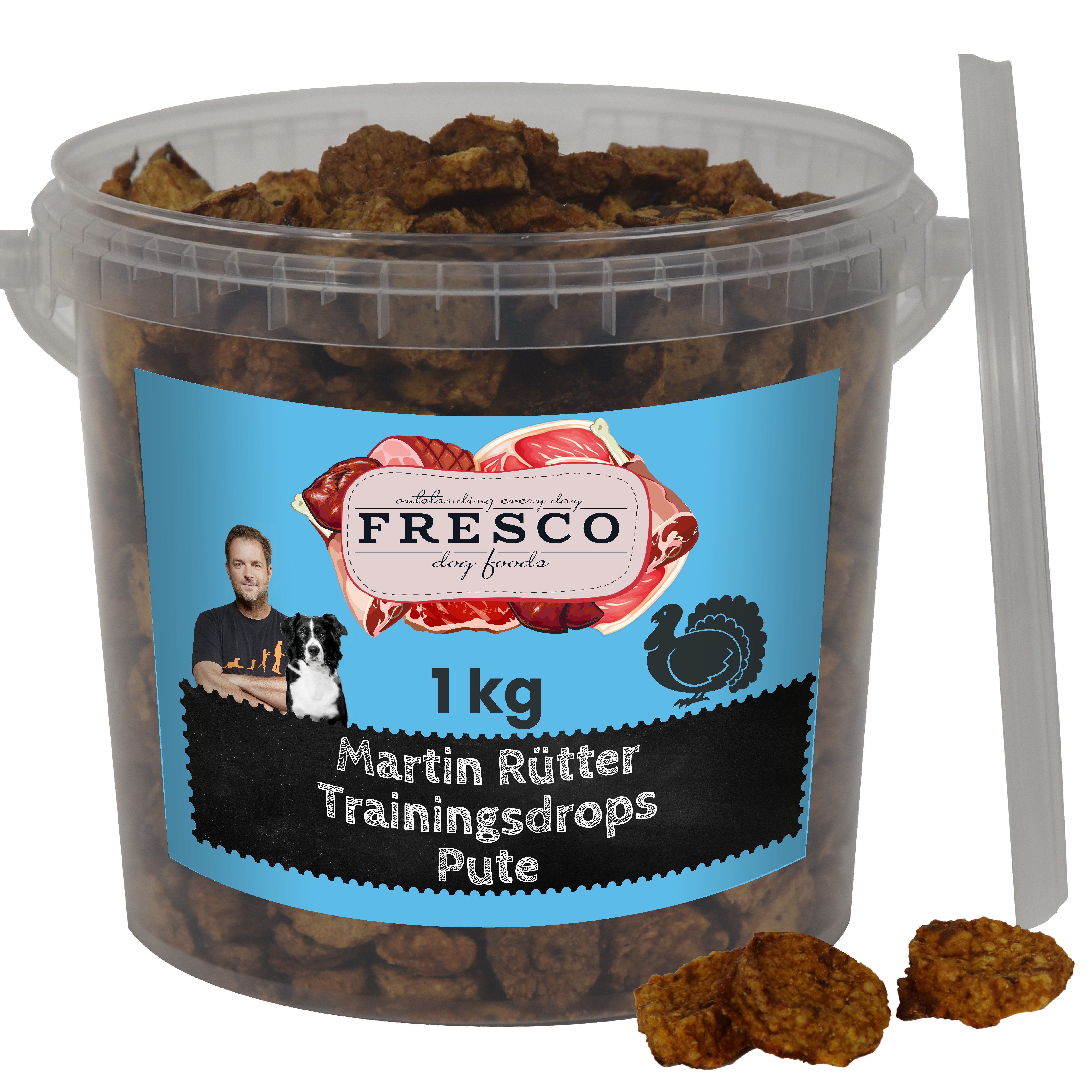 Fresco Dog Martin Rütter Trainingsdrops Pute 1kg, gesunde Hundeleckerli, Snack für: Hunde, Getreidefrei, zuckerfrei & hoher Fleischanteil