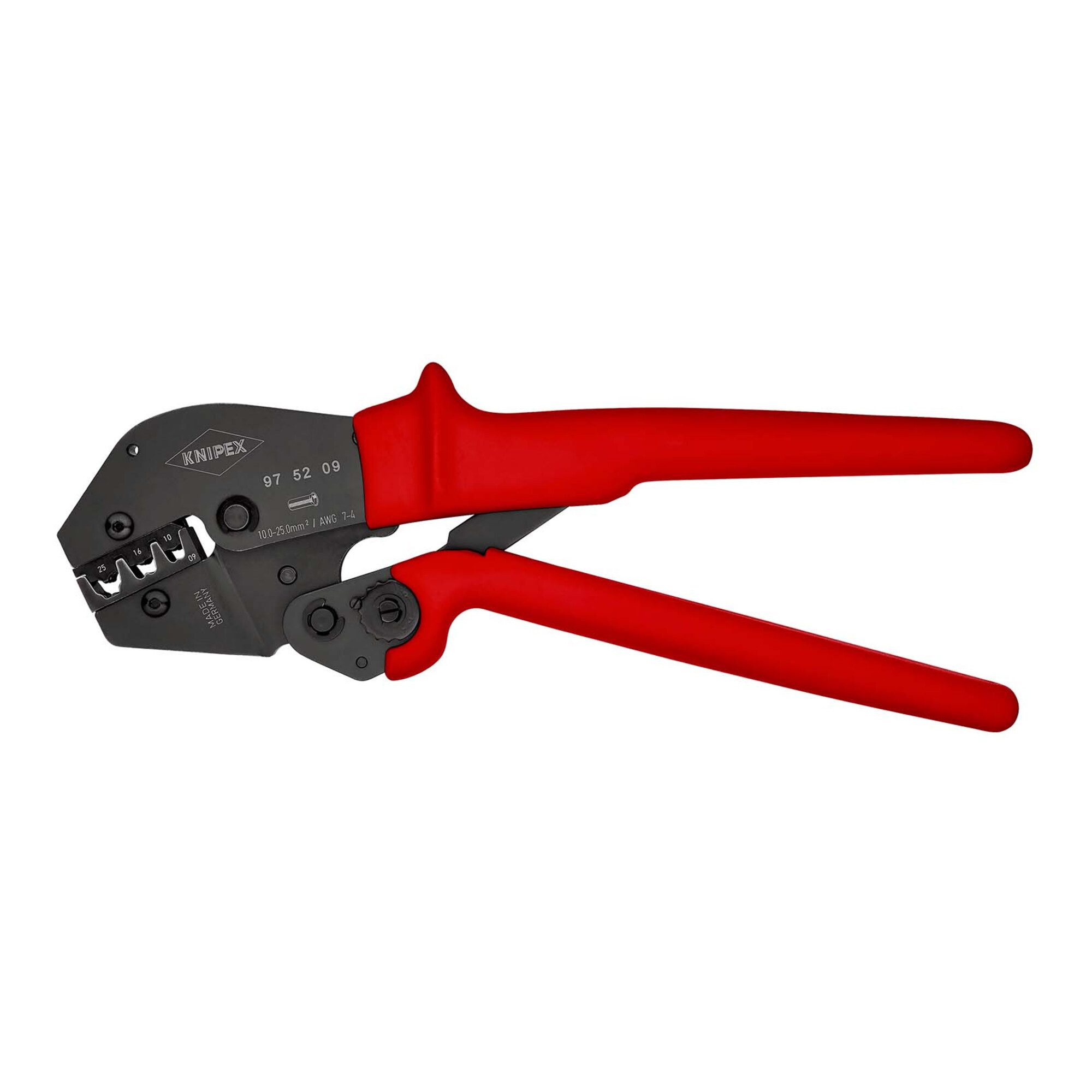 Knipex Crimpzange KNIPEX 97 52 09 Crimpzange auch für Zweihandbedienung mit rutschhemmen