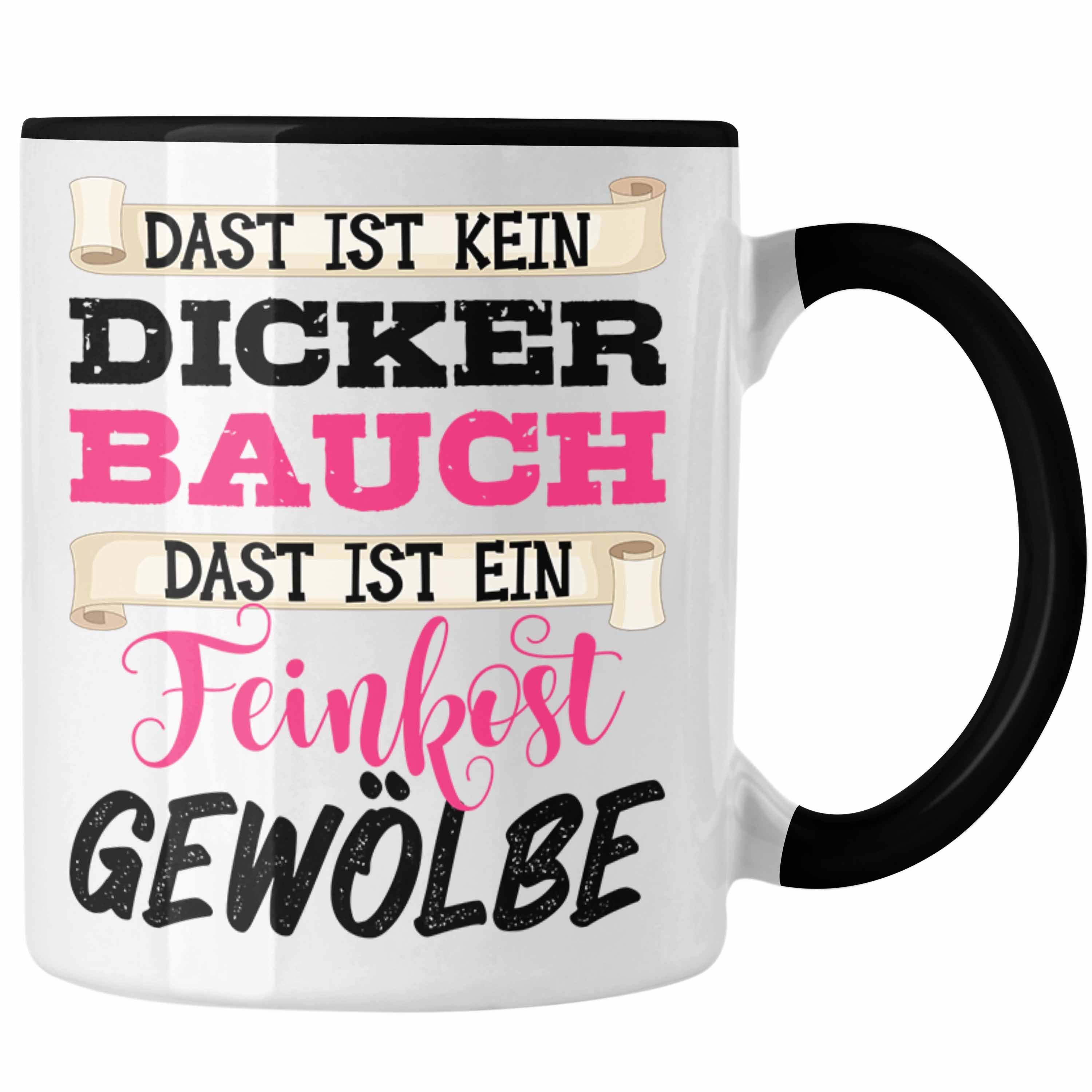 Trendation Tasse Trendation - Das Ist Kein Dicker Bauch Feinkostgewölbe Tasse Geschenk Dicke Leute Humor Frauen Männer Schwarz