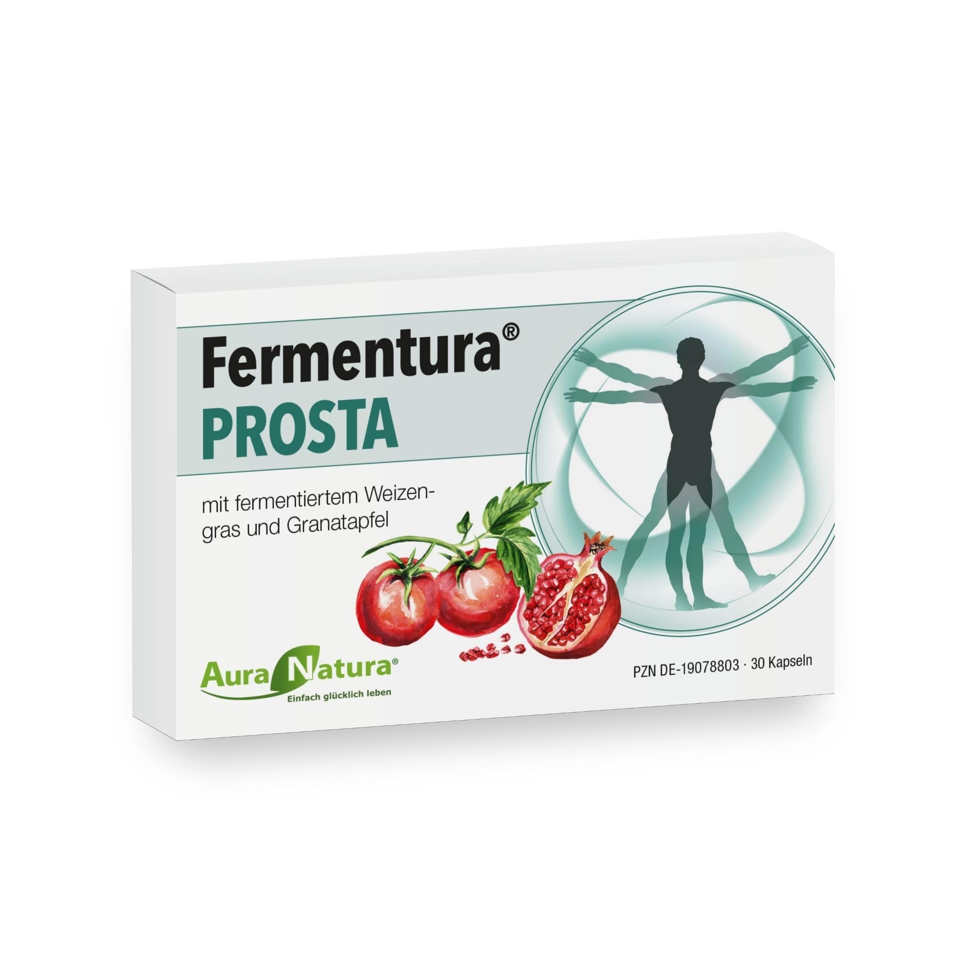 Aura Natura Fermentura Prosta - Prostata Komplex mit Weizengras, Zink & Selen Kapseln, 1 er Packung à 30 St., 23.2 g, Prostata Komplex mit Kürbiskern-Extrakt