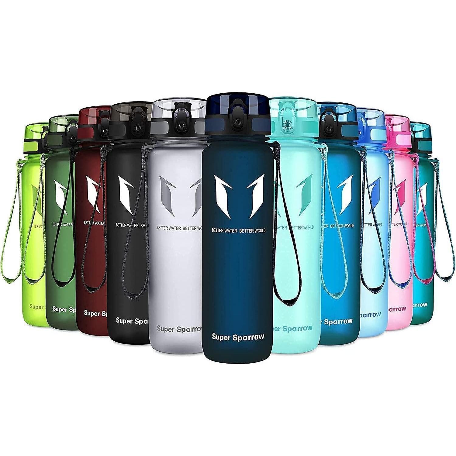 LuxusKollektion Fahrradbox Trinkflasche 1000ml BPA-frei Sport Wasser Fahrrad Fitness Outdoor Blau