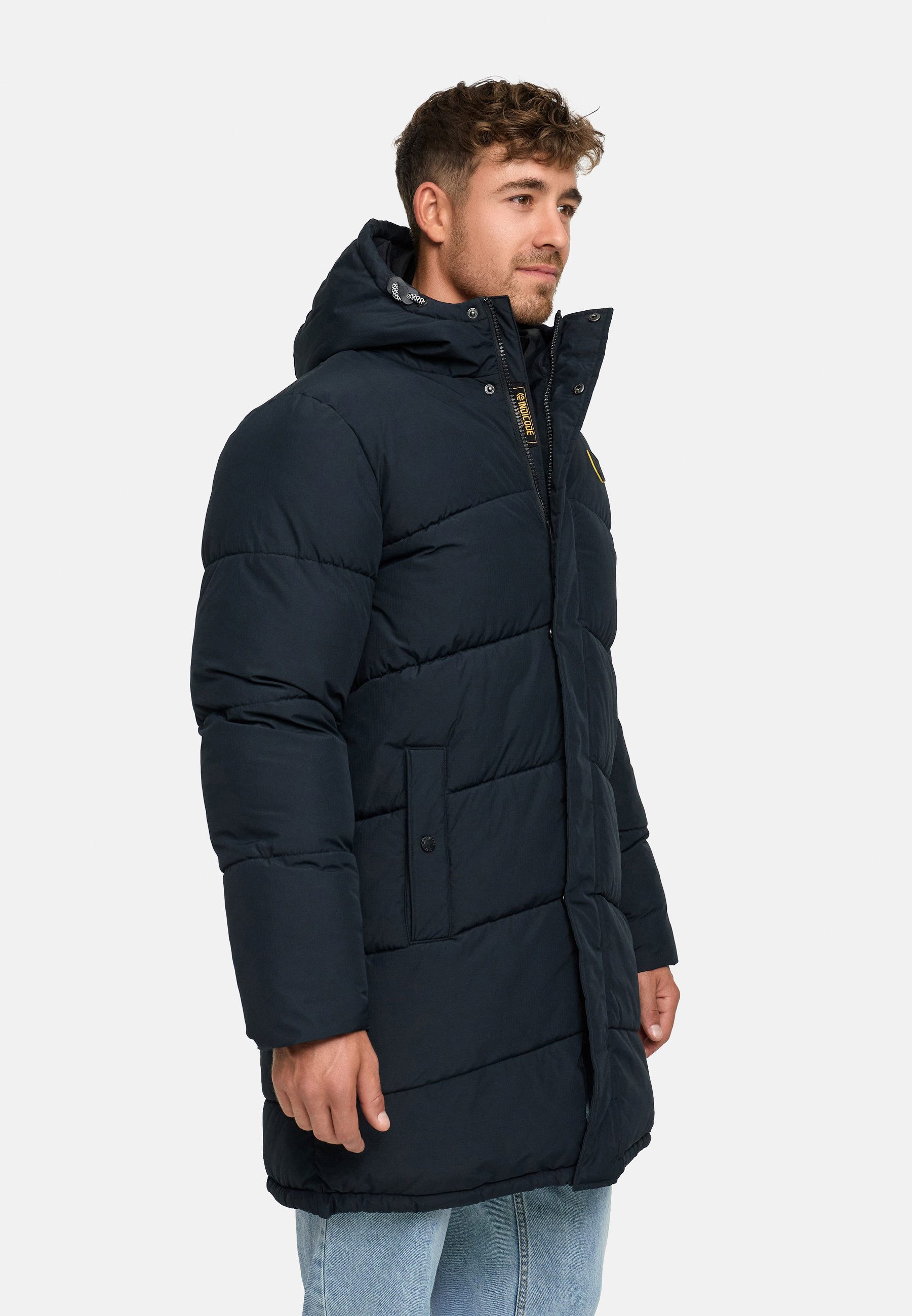 Indicode Winterjacke Herren INPazze Jacke Winter Herrenjacke Steppjacke mit Kapuze und Reißverschluss