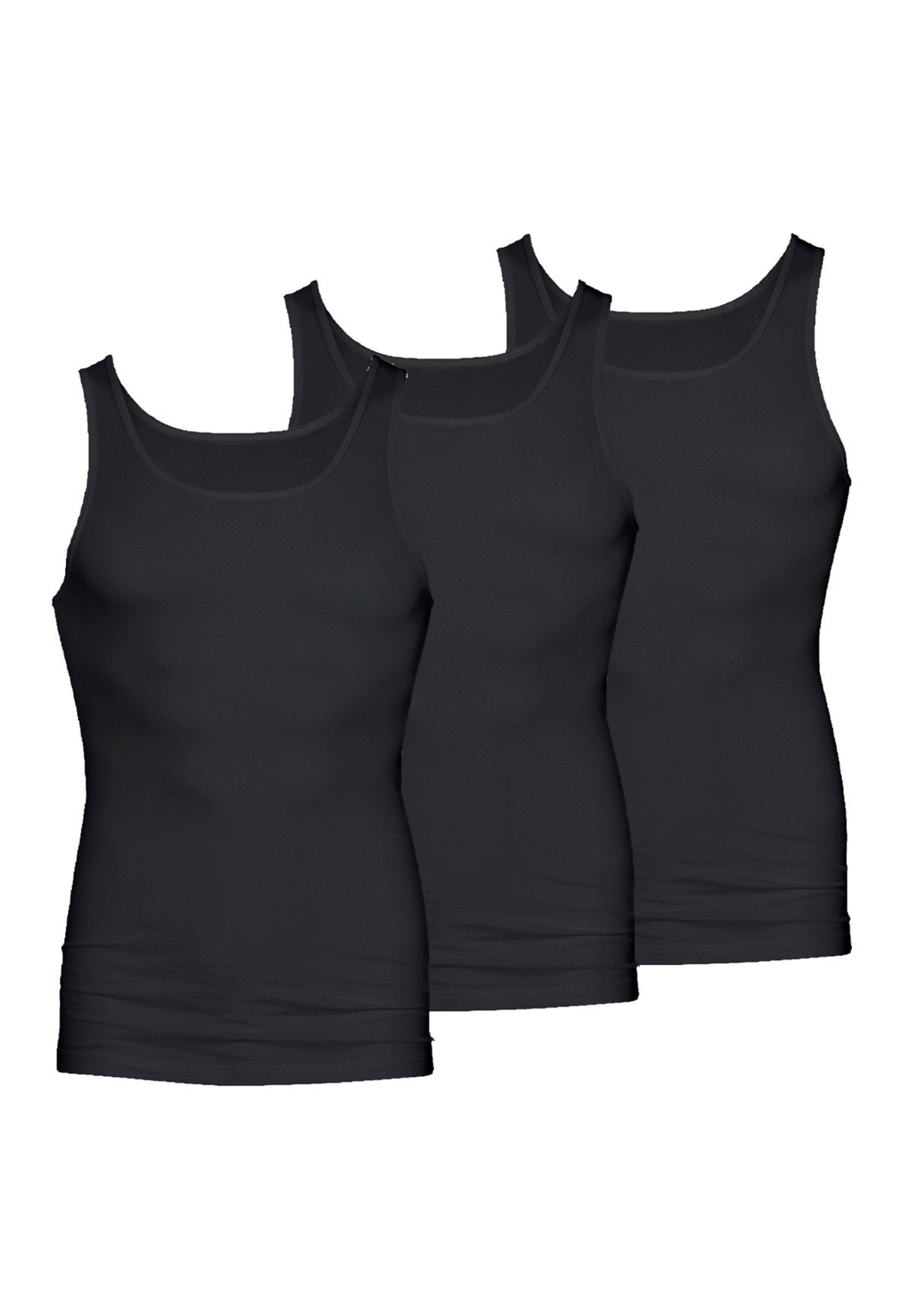 Mey Unterhemd 3er Pack Dry Cotton (Spar-Set, 3-St) Unterhemd / Tanktop - Baumwolle - Thermoregulierend Schwarz