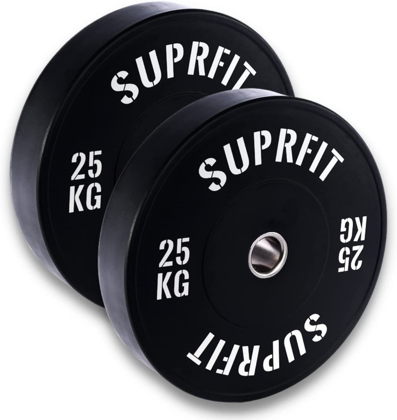 SF SUPRFIT Hantelscheiben 50 mm Gewichtsscheiben aus Vollgummigranulat, 10 kg, (2-tlg), Stoßabsorbierende Hantelscheiben 50mm