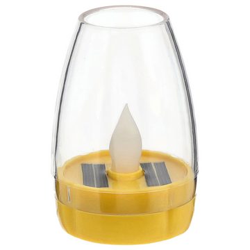 CEPEWA LED Solarleuchte LED Solar Tischleuchte 4er Set türkis gelb 6x8x6cm Kunststoff Flackern