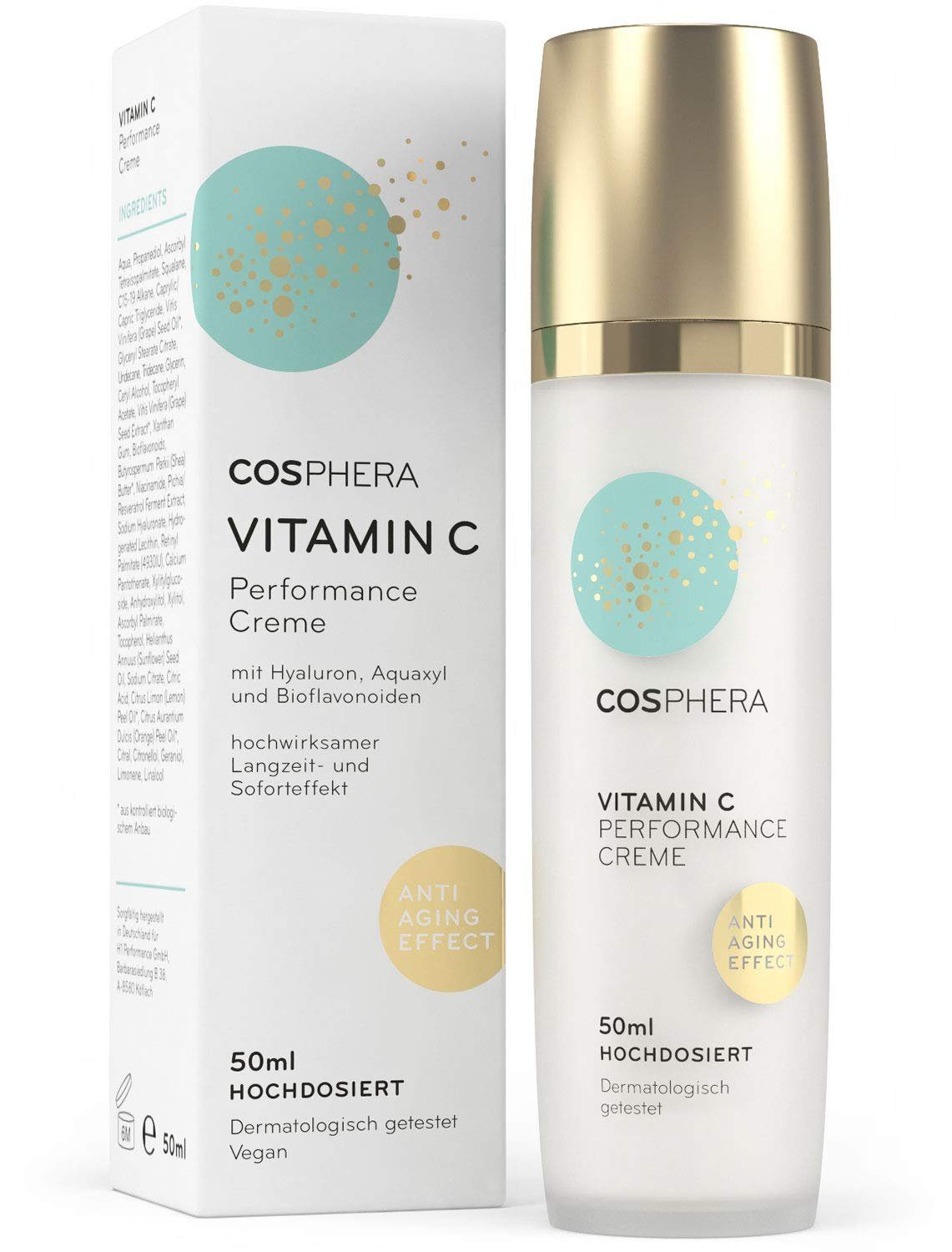 Gesichtspflege Cosphera® - Vitamin C Performance Creme 50 ml - mit Hyaluronsäure
