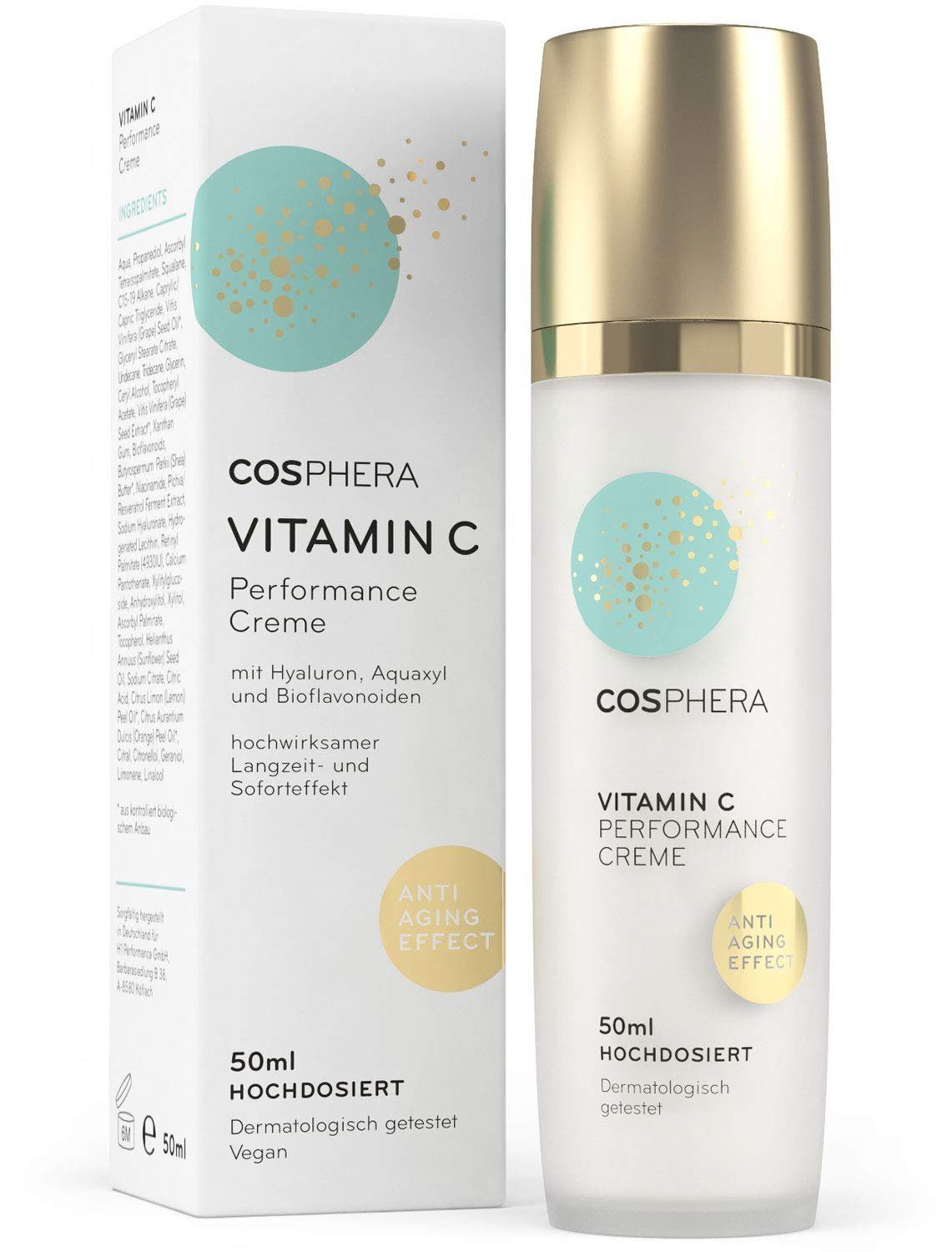 Cosphera Gesichtspflege Cosphera® - Vitamin C Performance Creme 50 ml - mit Hyaluronsäure, 1-tlg.