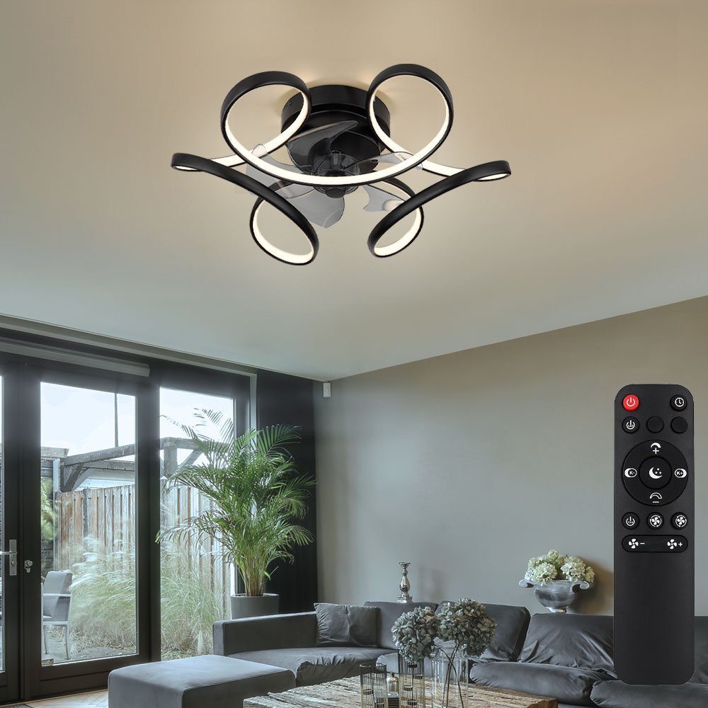 GLOBO LIGHTING LED Deckenleuchte, LED-Leuchtmittel fest verbaut, Warmweiß, Neutralweiß, Tageslichtweiß, Deckenlampe Ventilator Wohnzimmerleuchte Fernbedienung LED dimmbar CCT