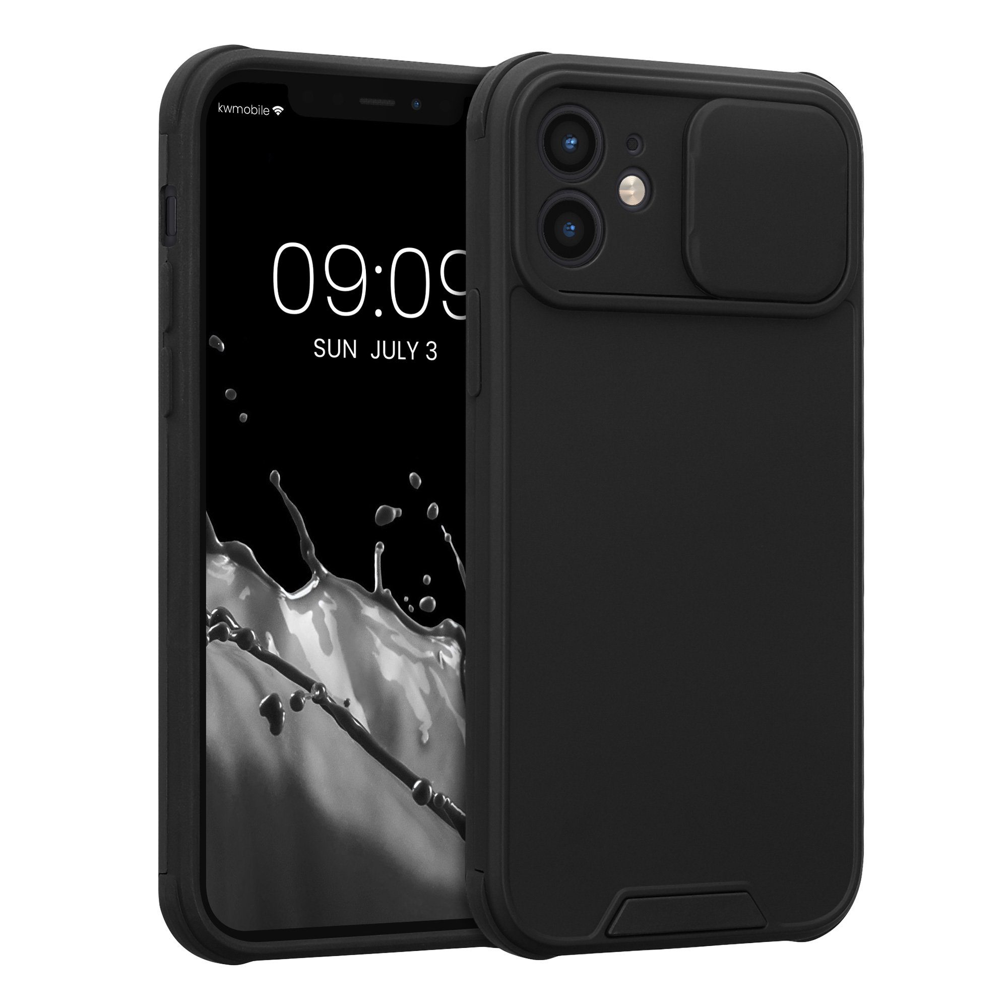 kwmobile Handyhülle Handyhülle für Apple iPhone 12, Hardcase mit Kameraschutz - Bumper in Schwarz