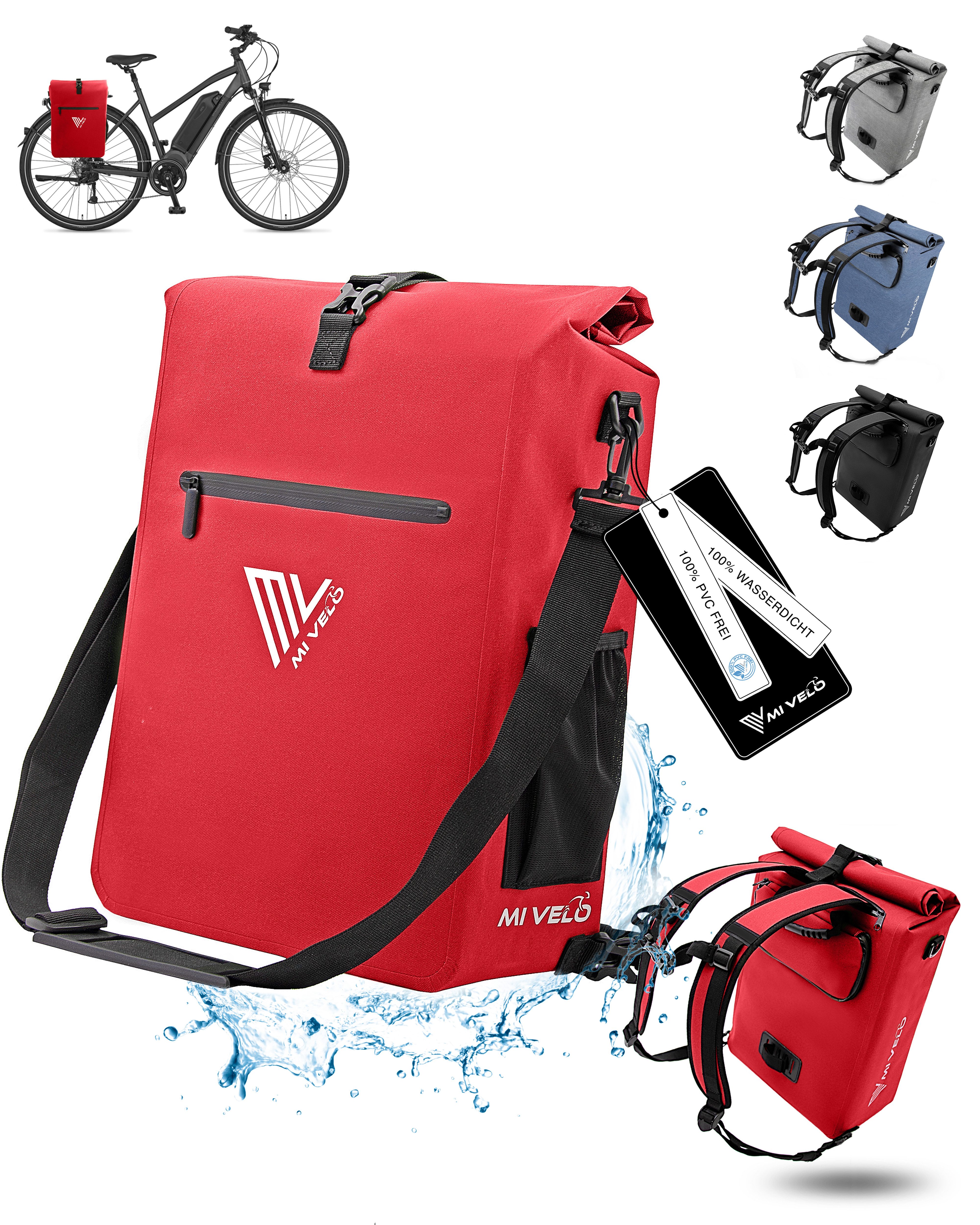 MIVELO Fahrradtasche 3in1 Gepäckträgertasche, Rucksack für Fahrrad Gepäckträger wasserdicht