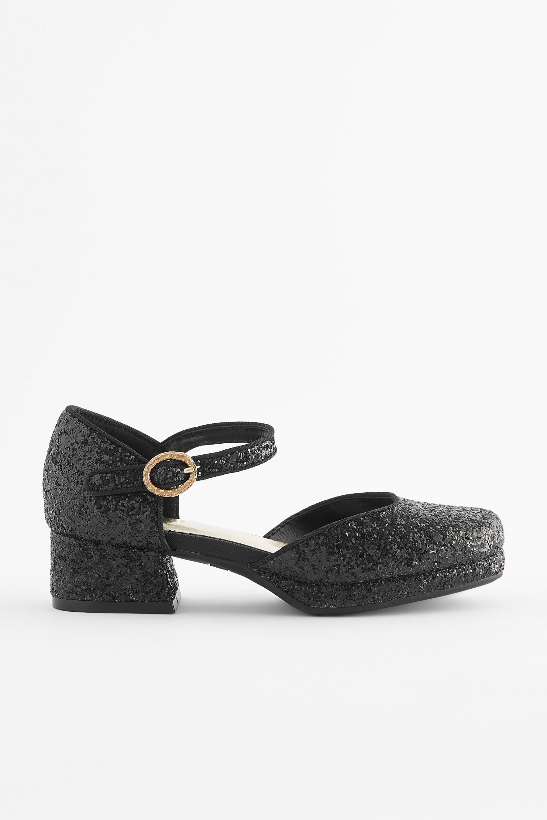 Next Festliche Absatzschuhe Sandalette Glitter Black (1-tlg)