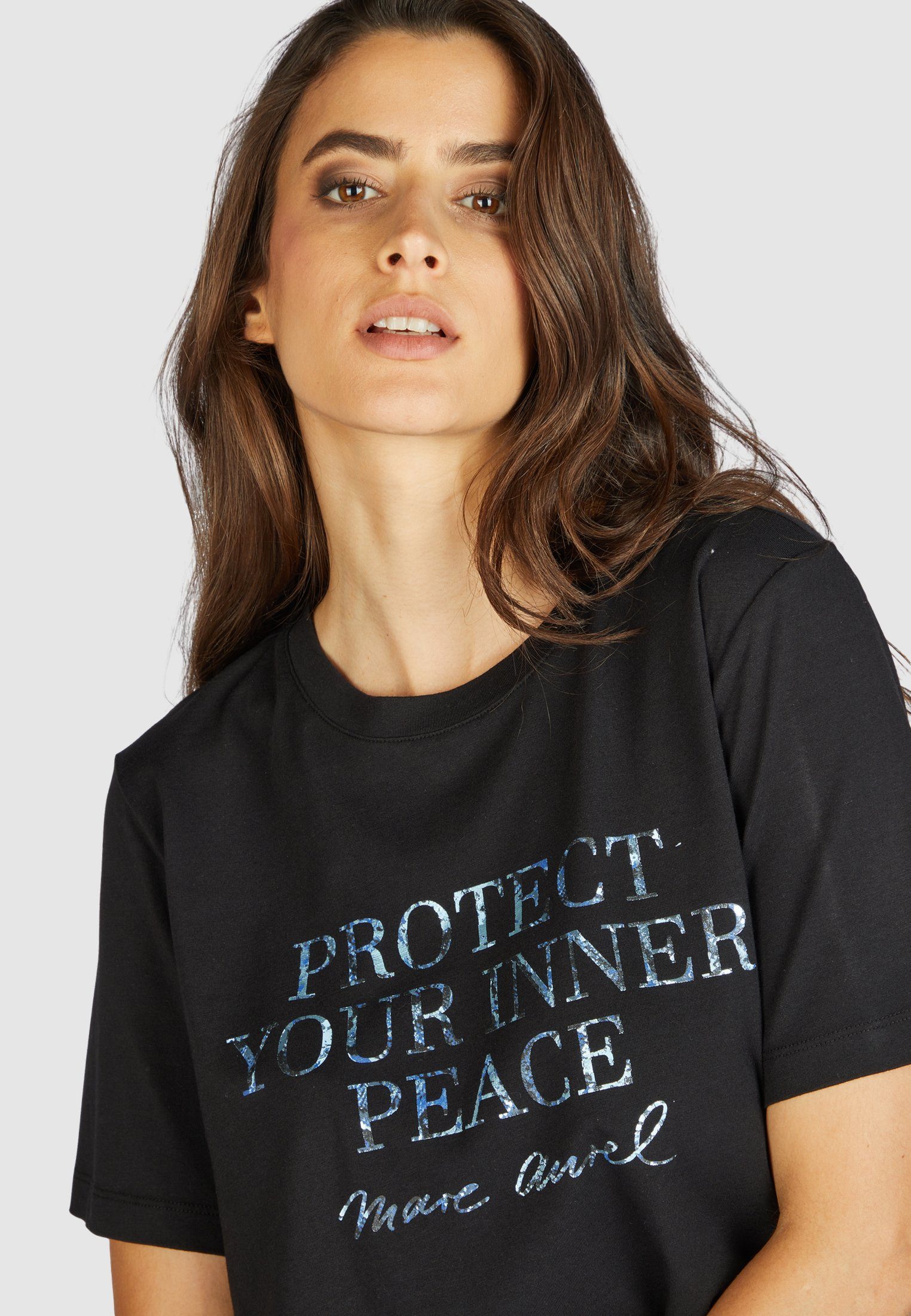 MARC AUREL Print T-Shirt "Protect Peace" inner mit your