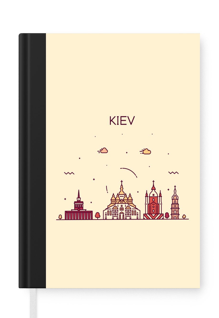 MuchoWow Notizbuch Skyline - Kiew - Ukraine, Journal, Merkzettel, Tagebuch, Notizheft, A5, 98 Seiten, Haushaltsbuch | Notizbücher