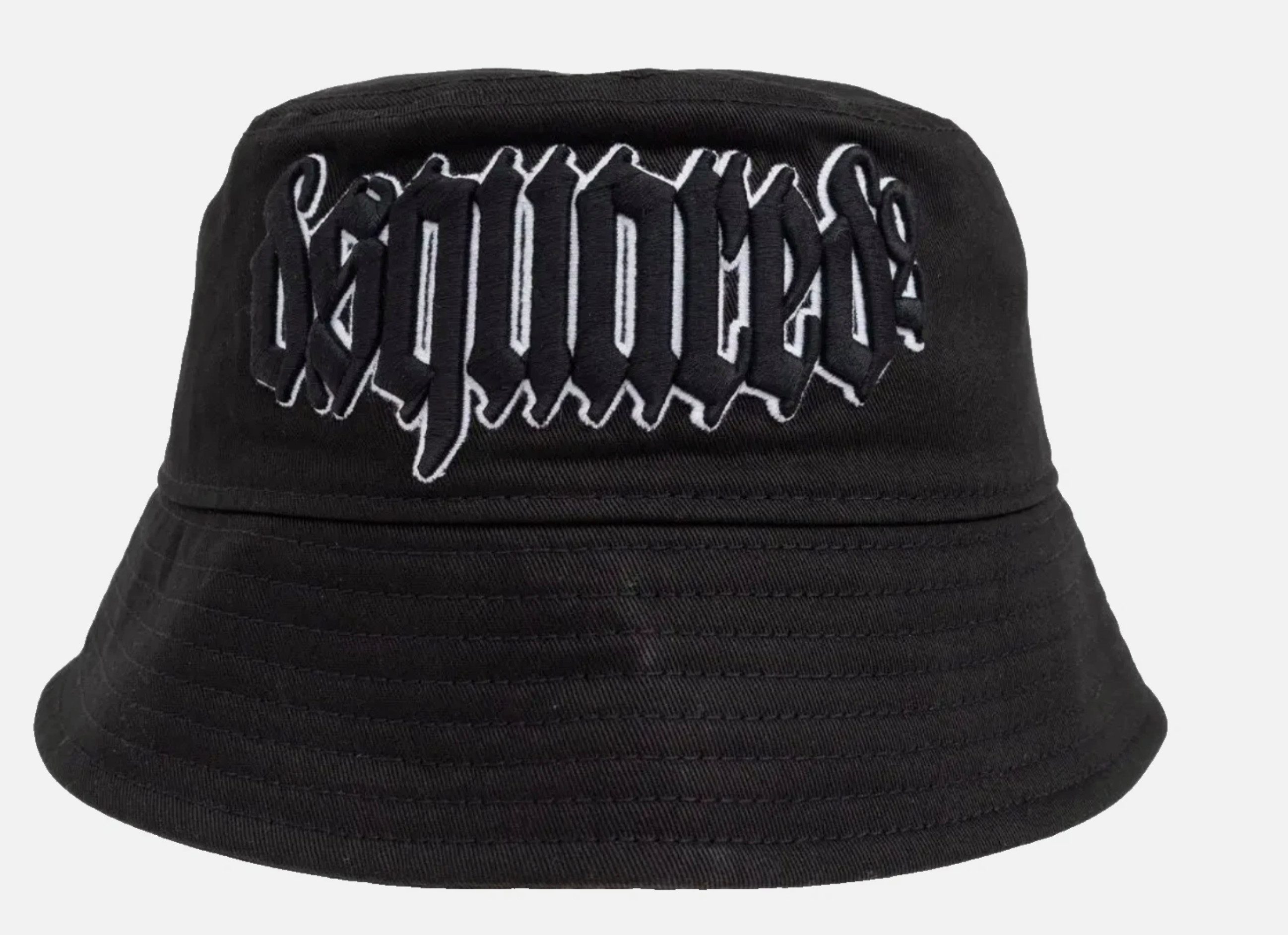 Dsquared2 Fischerhut Gothic Icon Retro Bucket Hat Cap Mütze Rare Neu Unisex Markantes, dreidimensional gesticktes DSQUARED2 Logo