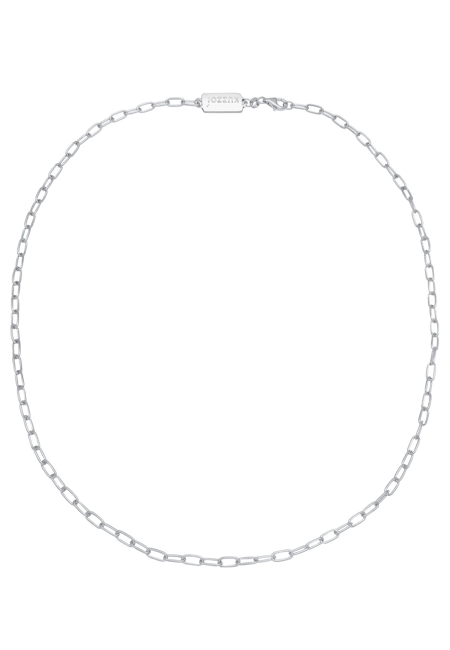 Kuzzoi Herren Gliederkette Oval Basic Fein 925 Silber