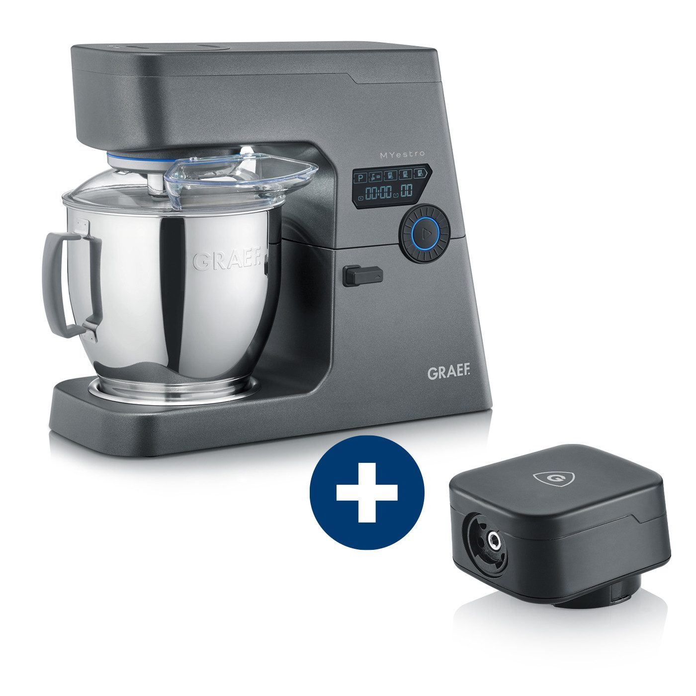 Graef Küchenmaschine, 800 W, Hochwertiges Vollmetall-Getriebe, Robustes Gehäuse im MYestro-Design