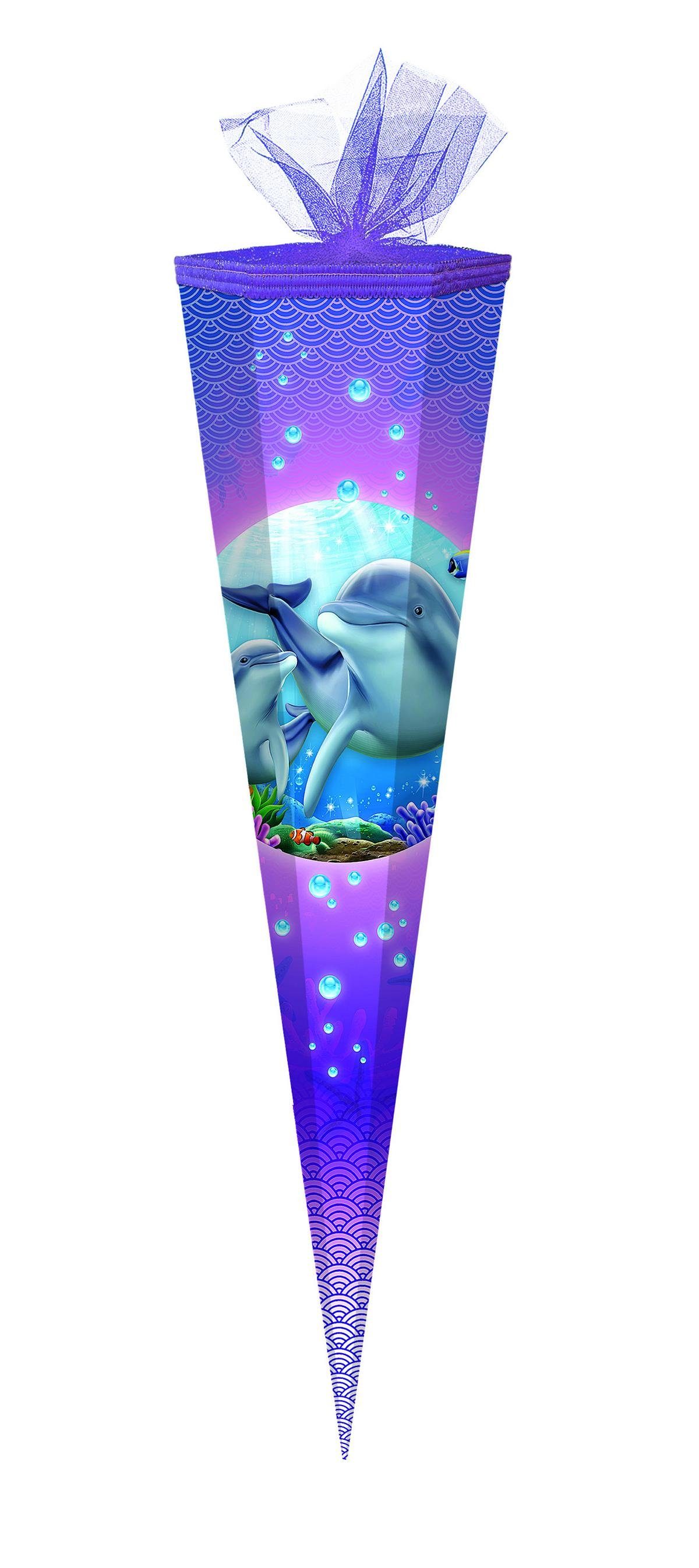 Verpackungsmittel GmbH Markneukirchen Schultüte Schultüte / Zuckertüte / 85cm / eckig / "Delfin"