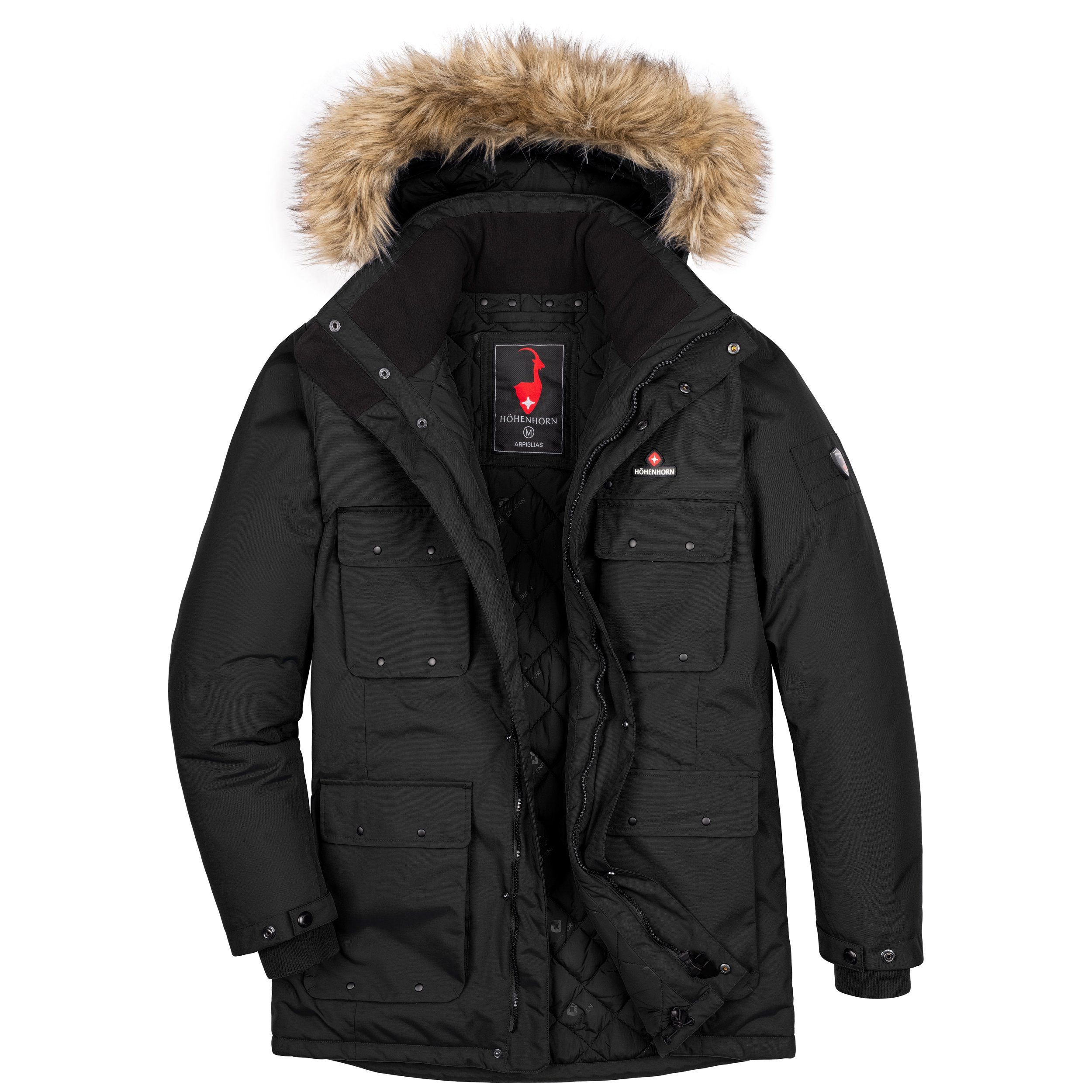Höhenhorn Winterjacke Arpiglias Herren Winter Jacke Parka Parker mit Kunstfell Gefüttert