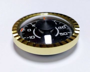 HR Autocomfort Raumthermometer Bimetall Thermometer -15° bis +55° Halter Alu Diamantschliff