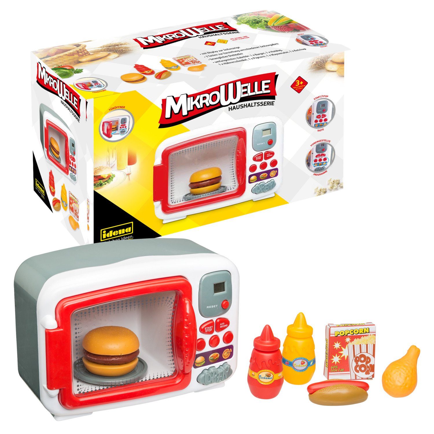 Idena Kinder-Mikrowelle Idena 40470 - Mikrowelle für Kinder mit Licht- und Toneffekten, Küchen
