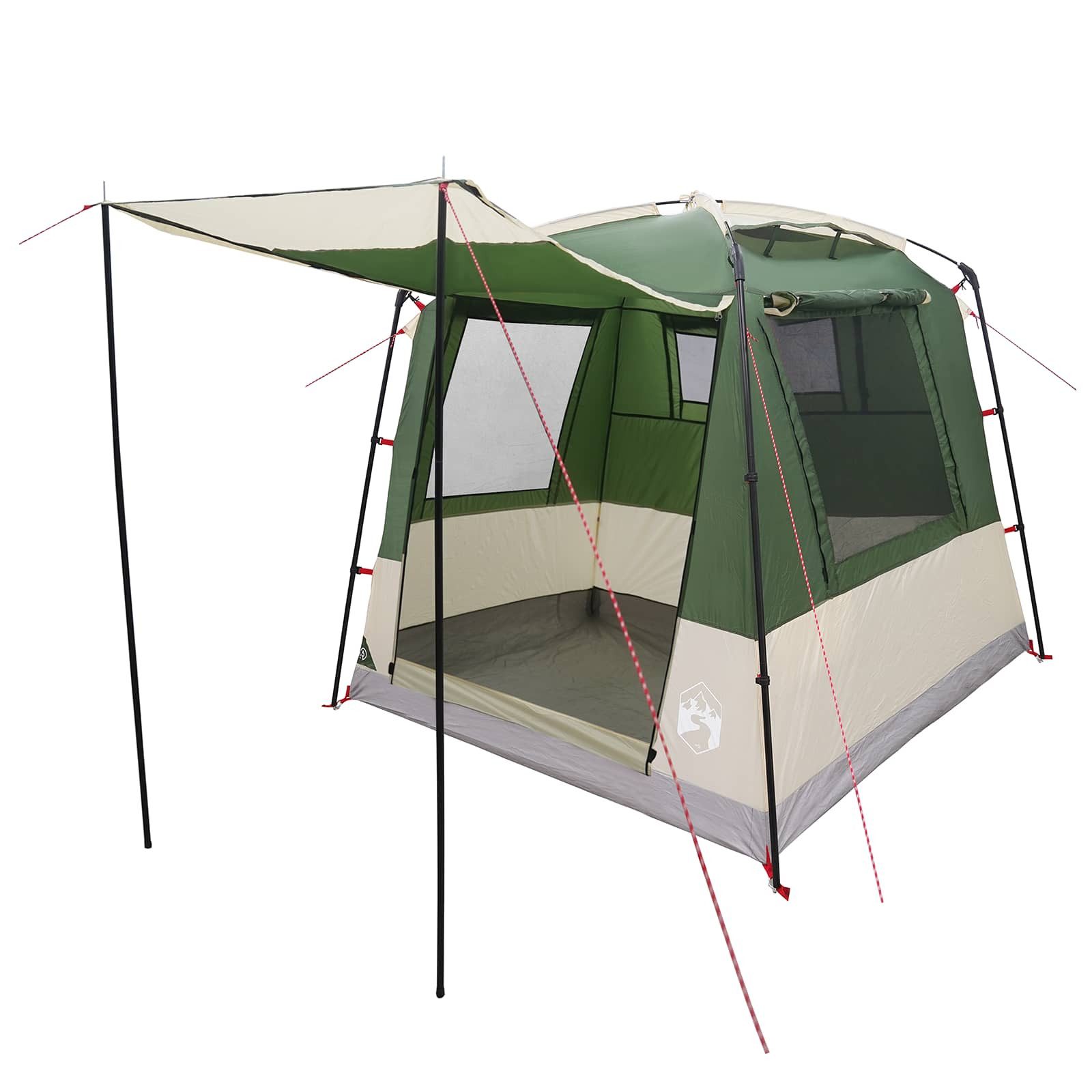 vidaXL Kuppelzelt Party-Zelt Grün 4-Personen 185T Polyester mit PU-Beschichtung, (1 tlg)