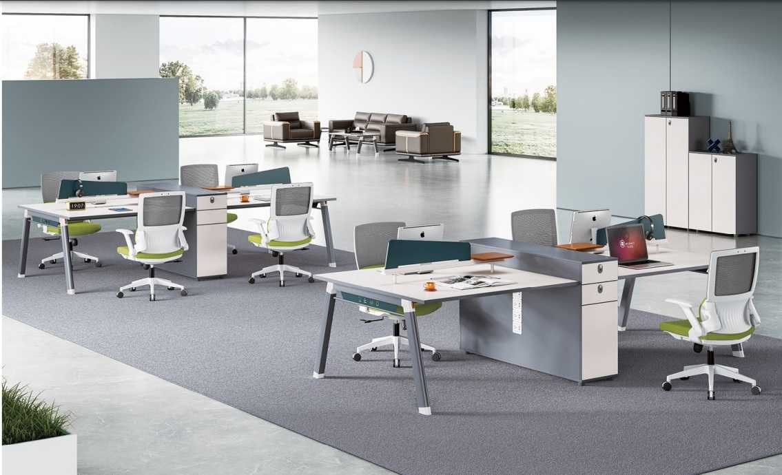 JVmoebel Schreibtisch Moderne Schreibtischkombination in Weiß mit Stauraum und Partitionen (1-St., 1x nur Schreibtisch), Made in Europa