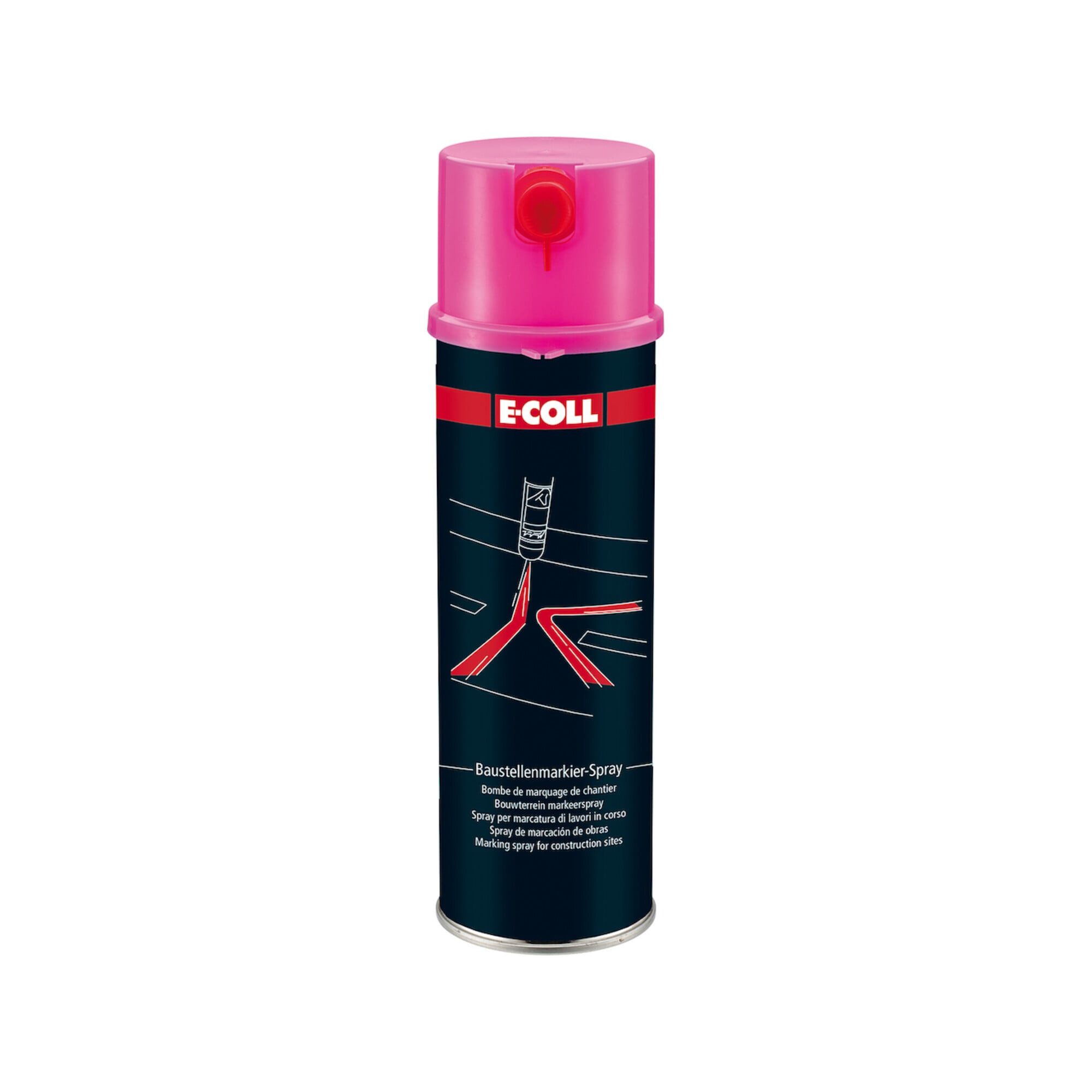 E-COLL Lackmarker E-COLL Baustellenmarkierspray 500ml pink