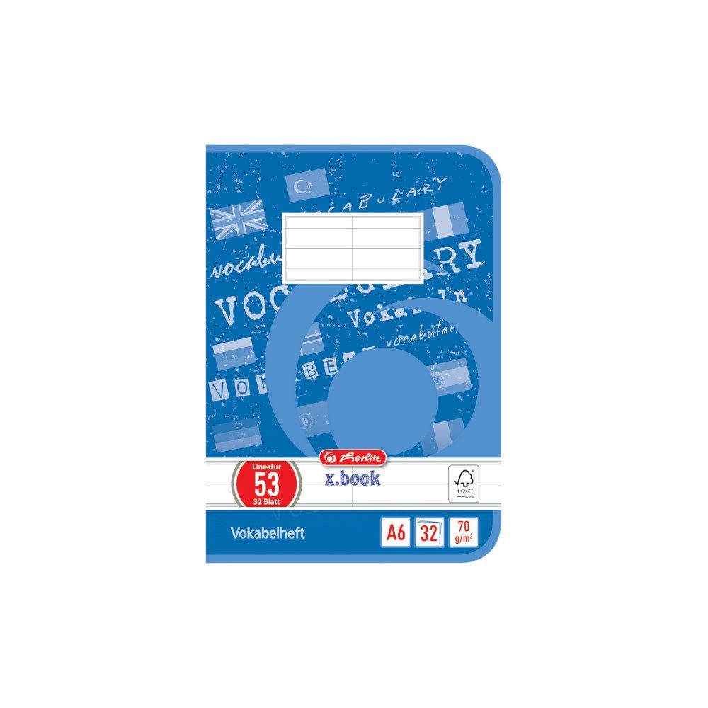 Herlitz Schulheft 10 Herlitz Vokabelhefte / A6 / 32 Blatt / Lineatur 53