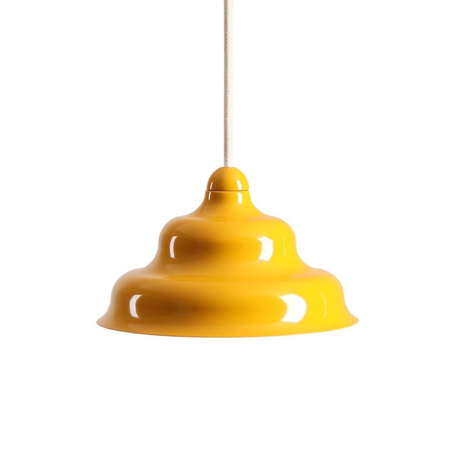 Licht-Erlebnisse Pendelleuchte NAREN, Glas Metall H: max. 220 cm D: 17 cm rund Gelb GU10 Modern