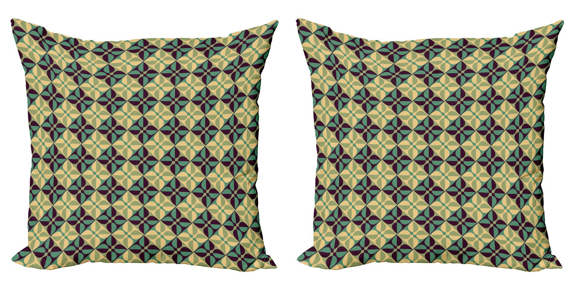 Kissenbezüge Modern Accent Doppelseitiger Digitaldruck, Abakuhaus (2 Stück), Geometrisch Antik Zier-Tile