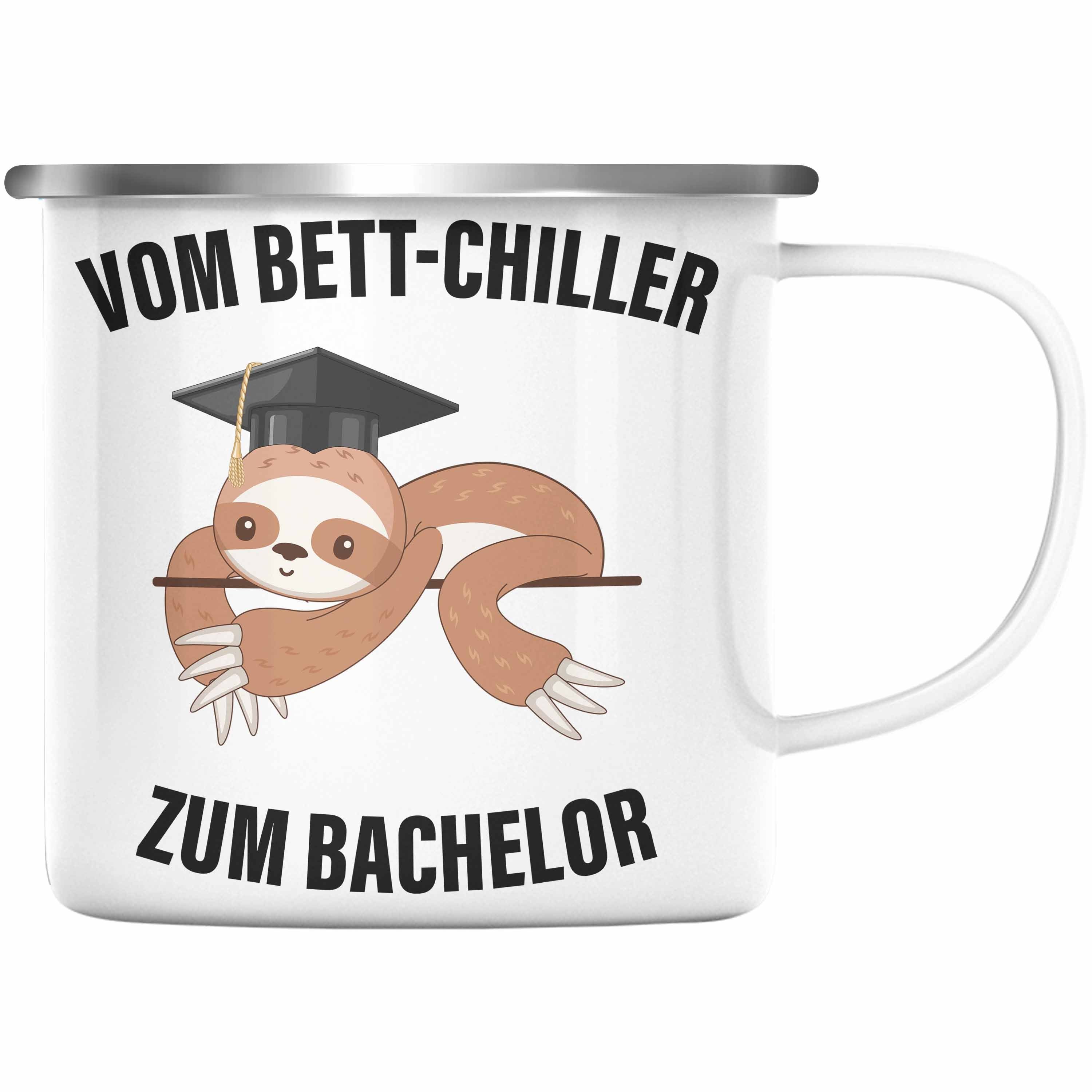 Trendation Thermotasse Trendation - Bachelor Geschenk Abschluss Emaille Tasse Spruch Master A