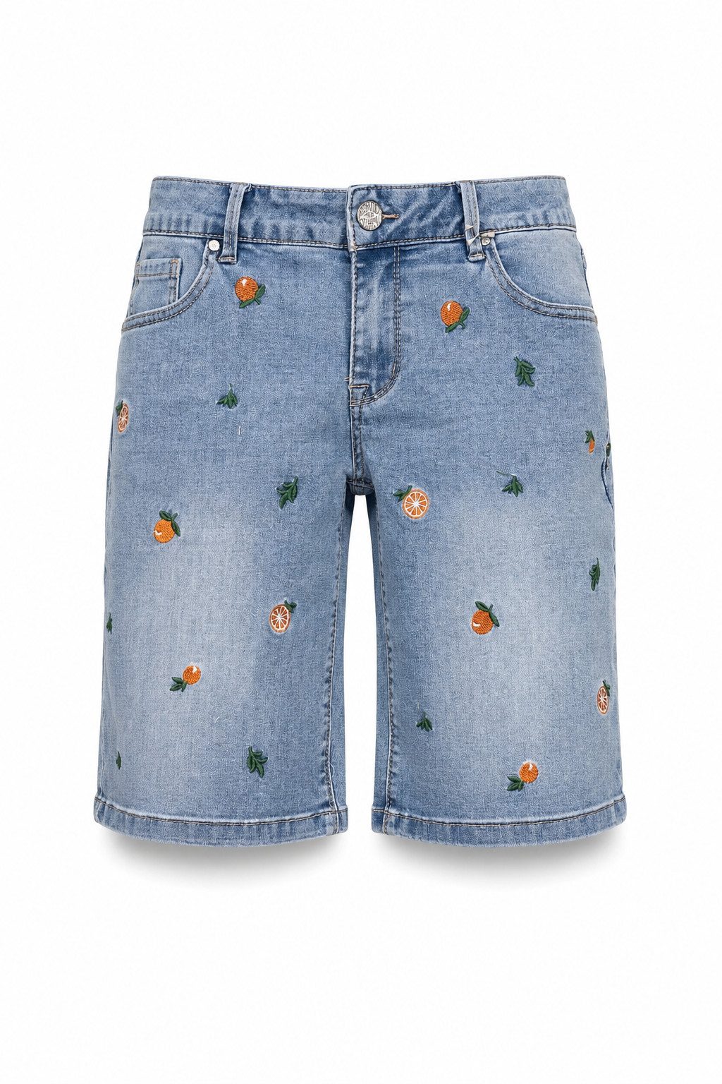 Buena Vista Buena Vista Shorts Italy-Short stretch denim - Jeansshorts mit Stickerei - Damen Bermuda