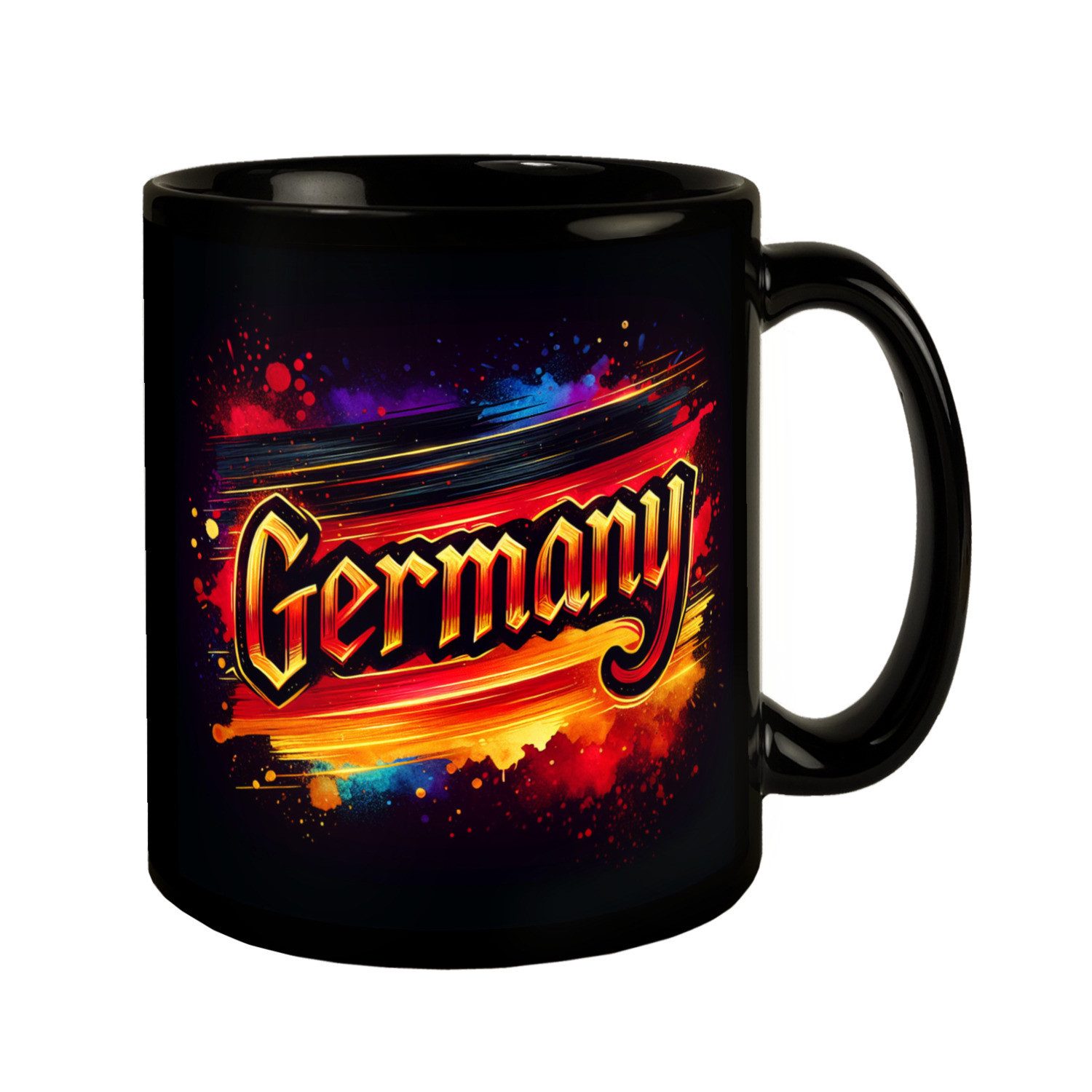 Tasse Germany Deutschlandflagge Tasse in Schwarz