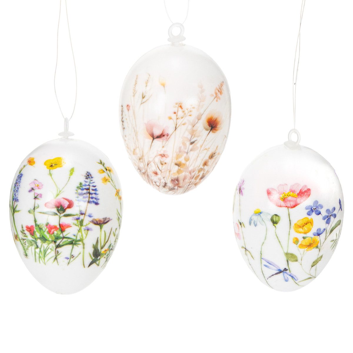 Florists Products Osterei Elegante Ostereier mit Blumenmotiven für stilvolle, 6 Stück