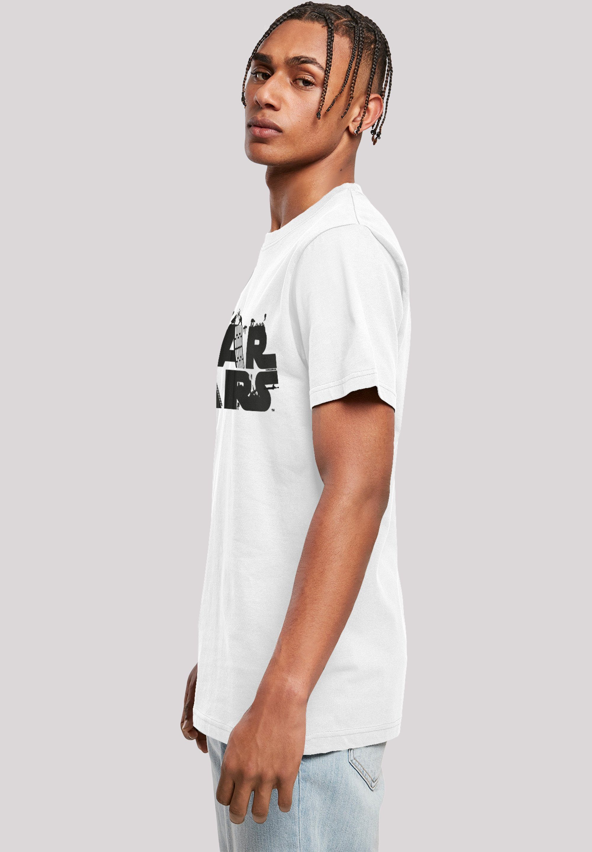 -WHT Herren Minimalist with T-Shirt (1-tlg) Logo Neck F4NT4STIC Star Wars Round Kurzarmshirt