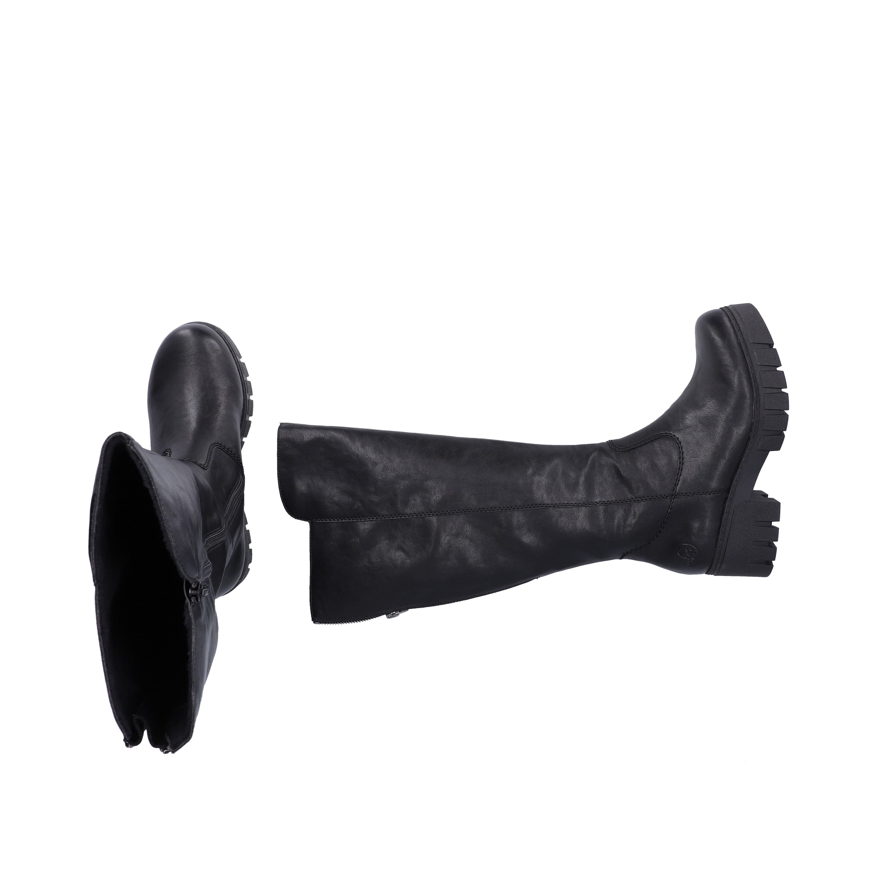 Rieker Stiefel Langschaftstiefel mit Reißverschluss hinten und markantem Blockabsatz – Bild 4 von 5