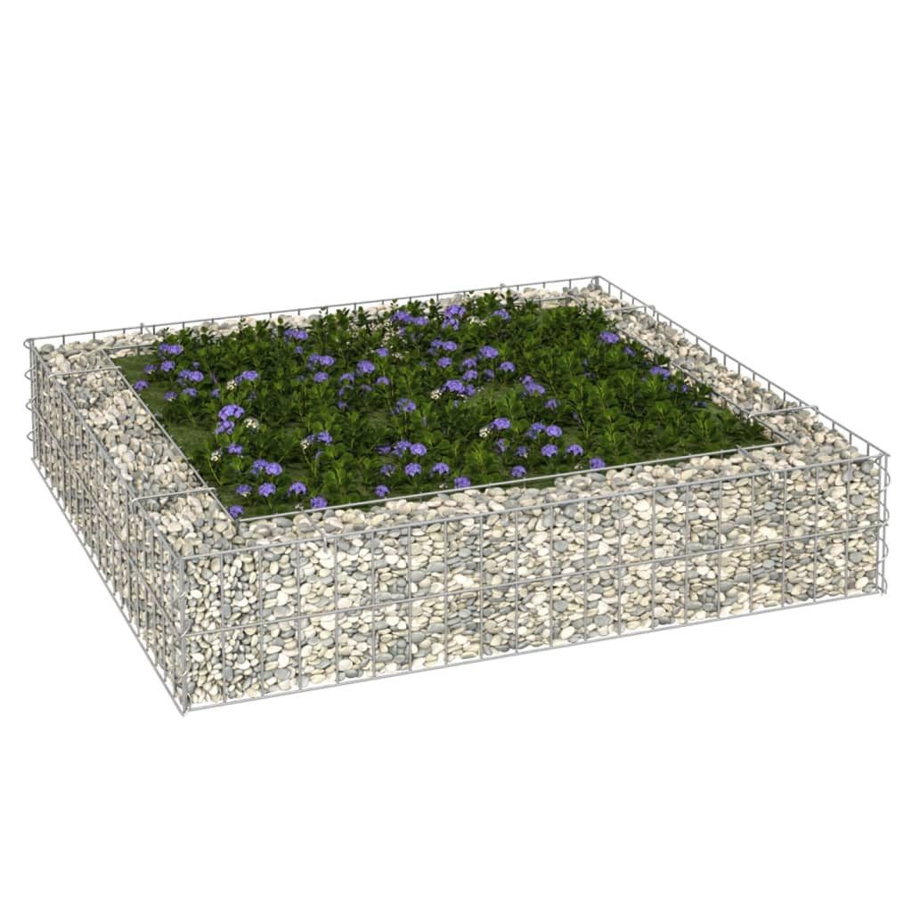 vidaXL Hochbeet Gabionen-Hochbeet Verzinkter Stahl 100x100x20 cm