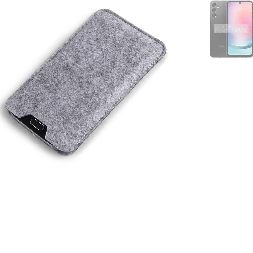 K-S-Trade Handyhülle für Samsung Galaxy A24 5G, Filz Handyhülle Schutzhülle Filztasche Filz Tasche Case Sleeve