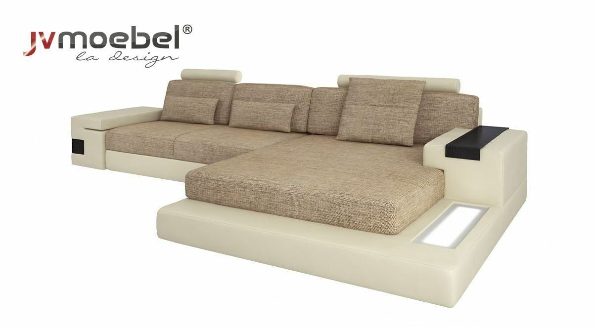 Couch Modern L-Form Couch Textil Ecksofa, Design Sofa Wohnlandschaft Polster JVmoebel