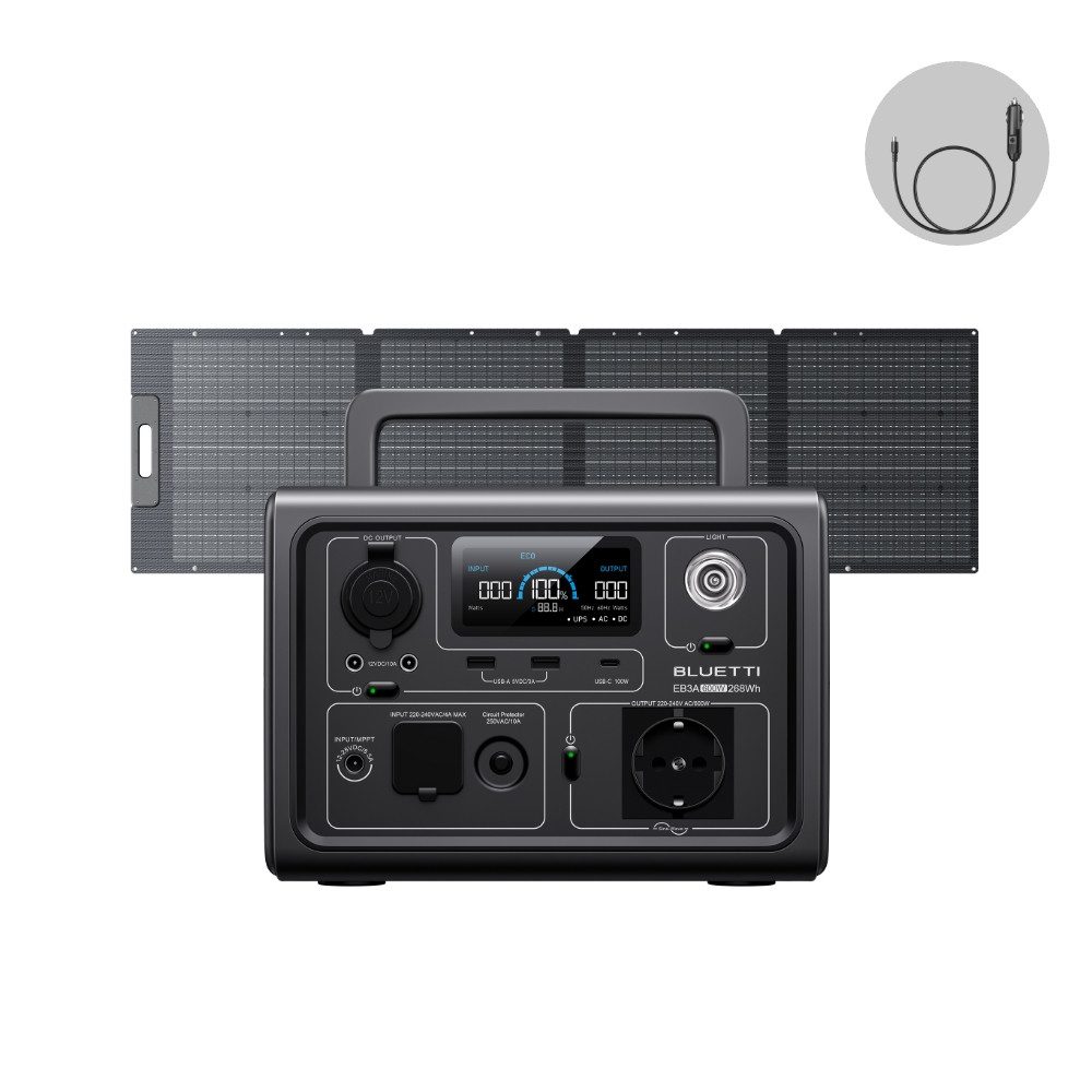 BLUETTI Stromerzeuger Tragbare Stromgenerator EB3A mit 200W Solarpanel, (1-tlg), 600W Steckdosen