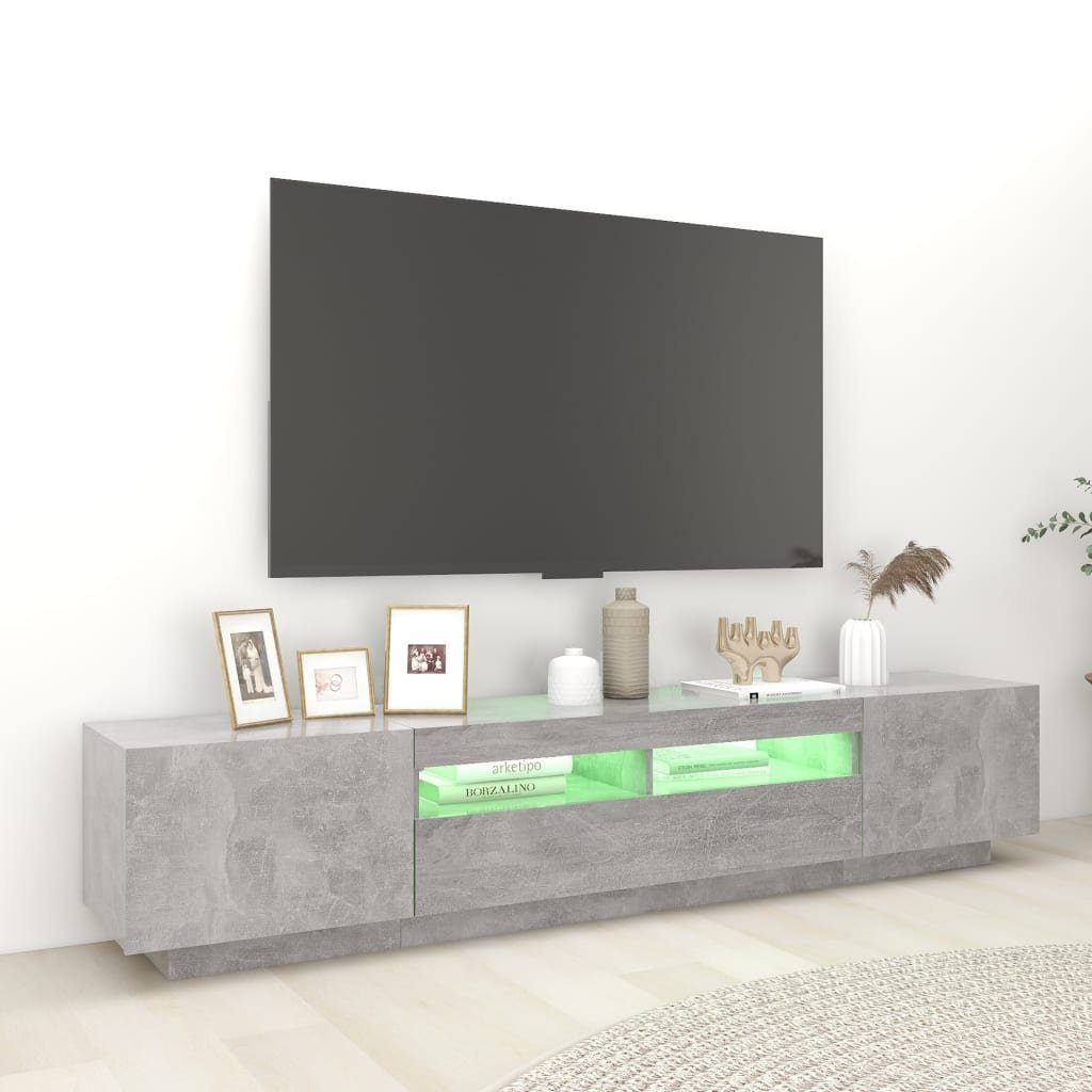 200x35x40 cm LED-Leuchten TV-Schrank Betongrau (1-St) TV-Schrank vidaXL mit