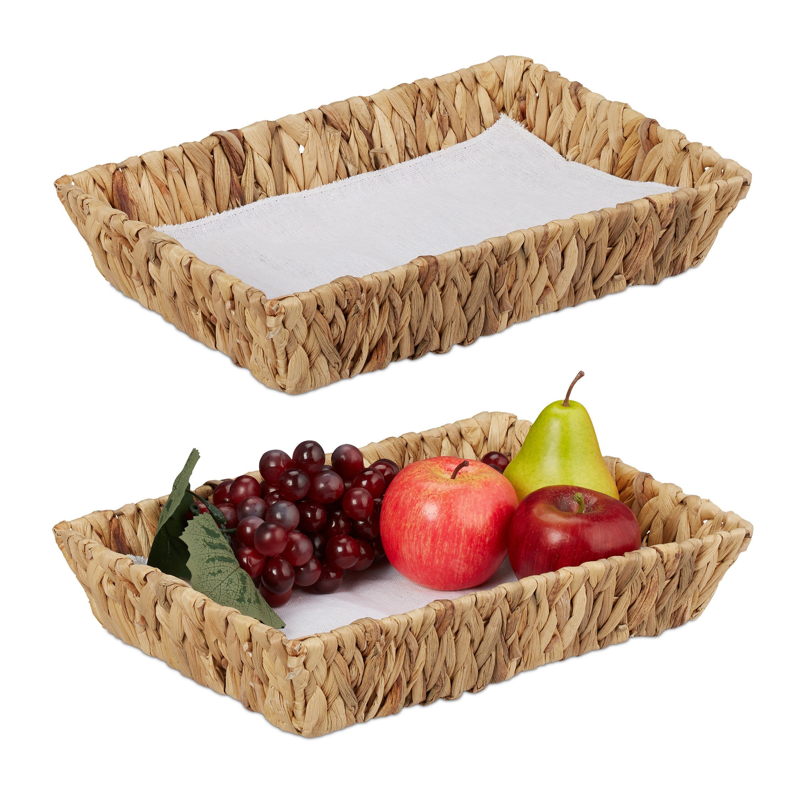 Obstschale 2er Set Obstschalen aus Wasserhyazinthe