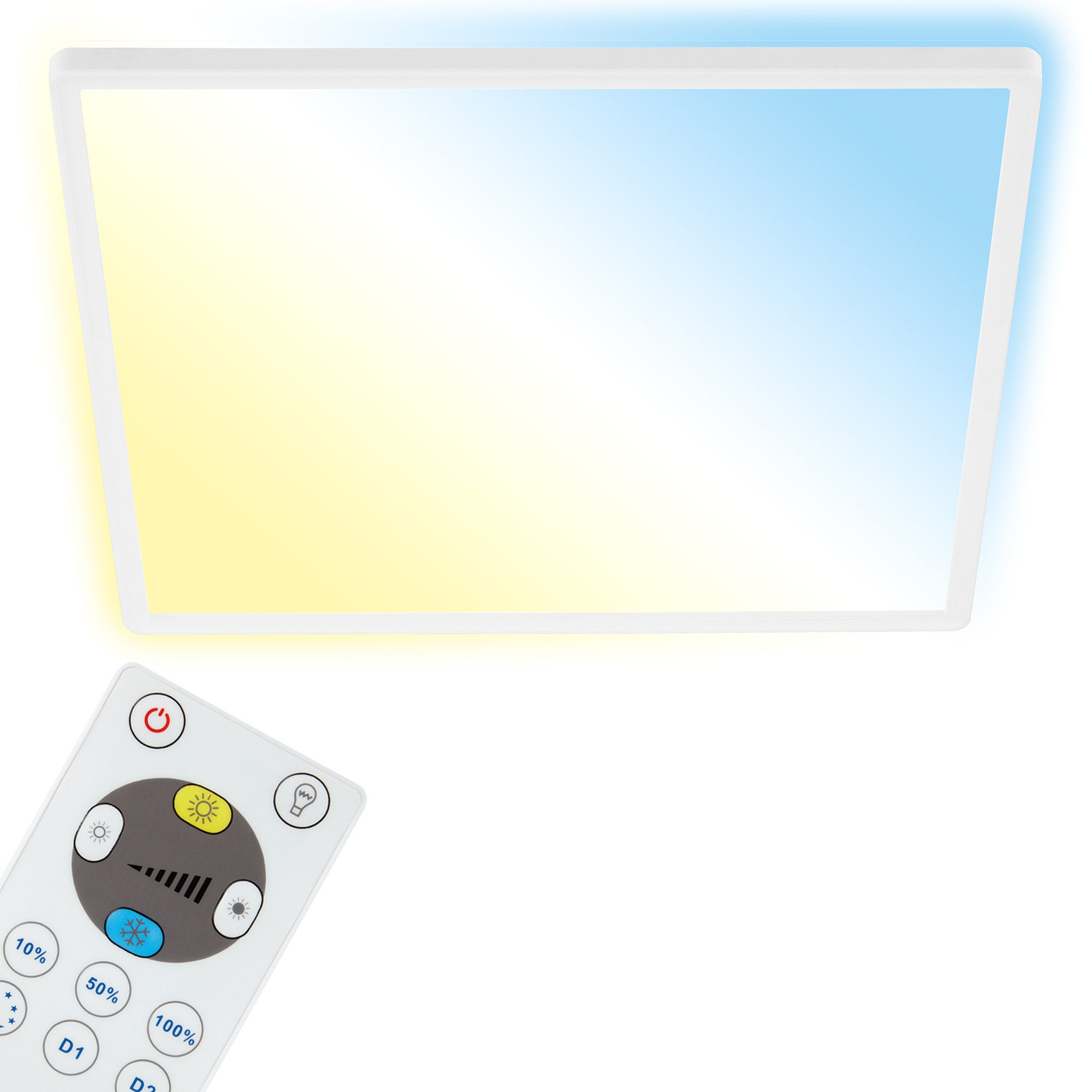 Briloner Leuchten LED Panel Deckenleuchte Ultraflach Slim Schwarz Weiß, Quadratisch, LED fest integriert, CCT, Wählbar, LED Deckenlampe Schwarz/Weiß Wohnzimmer Schlafzimmer Küche